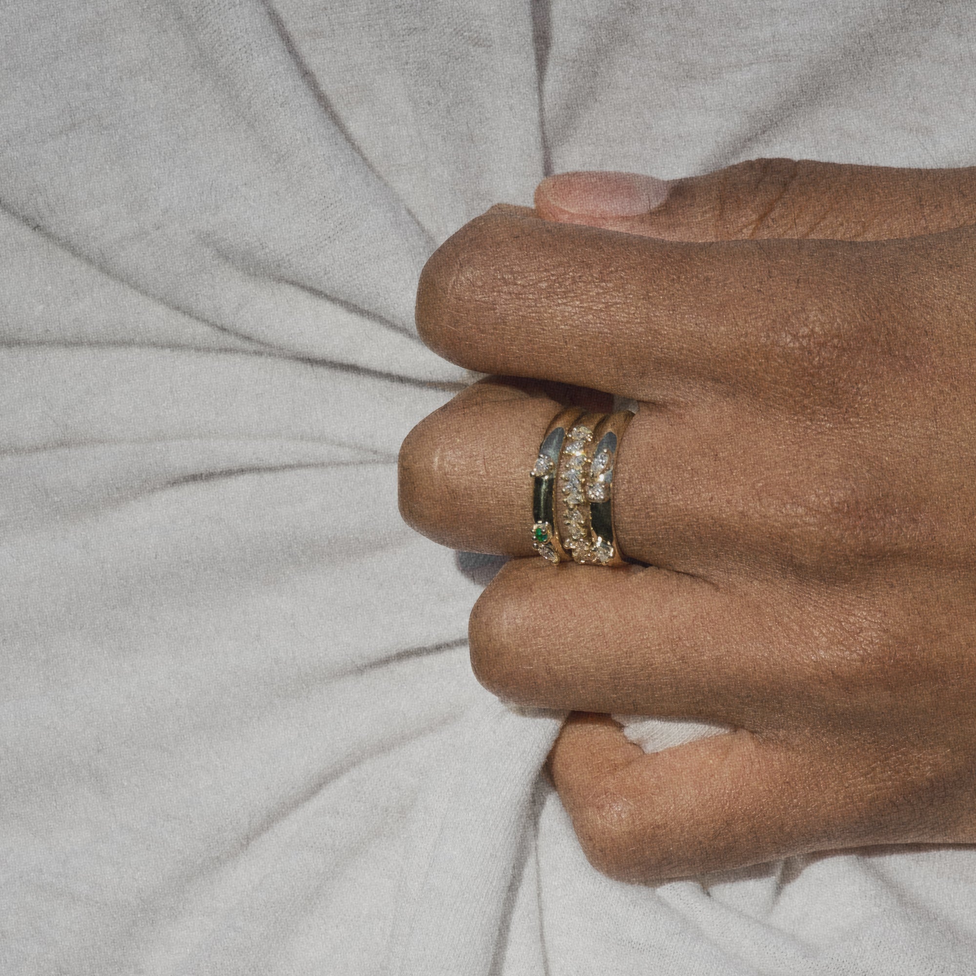 Petite Marquise + Pear Half Eternity Ring