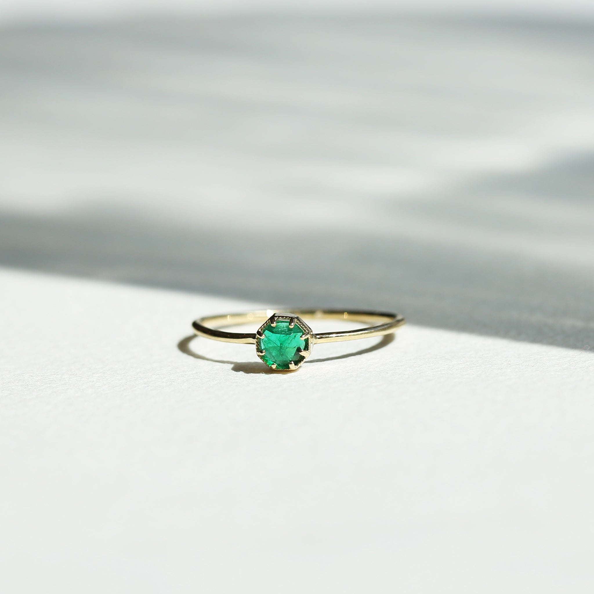Crown Bezel Emerald Ring– GRACE LEE