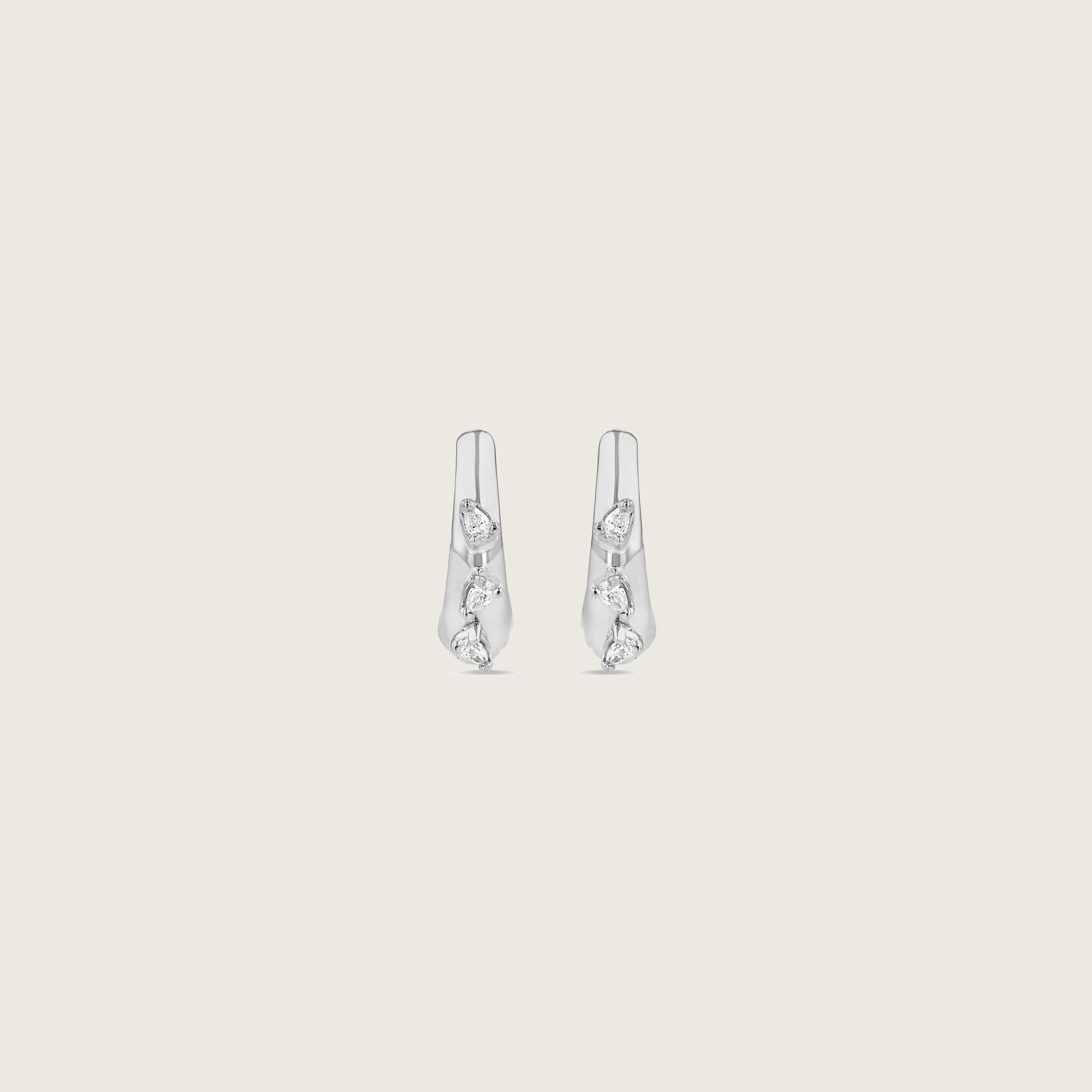 Triple Pear Demi Hoop Earrings