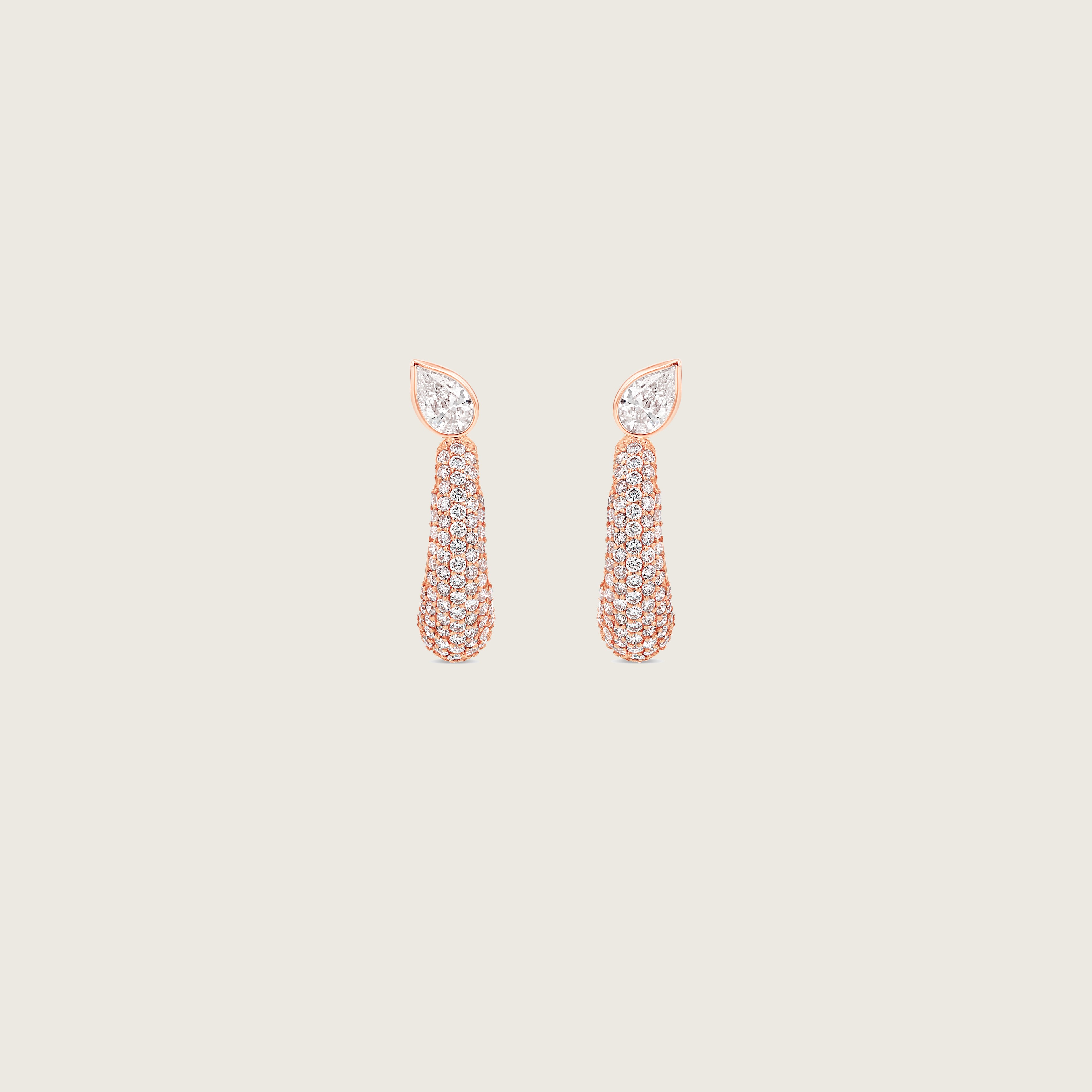 Pavé Pear Demi Hoop Earrings