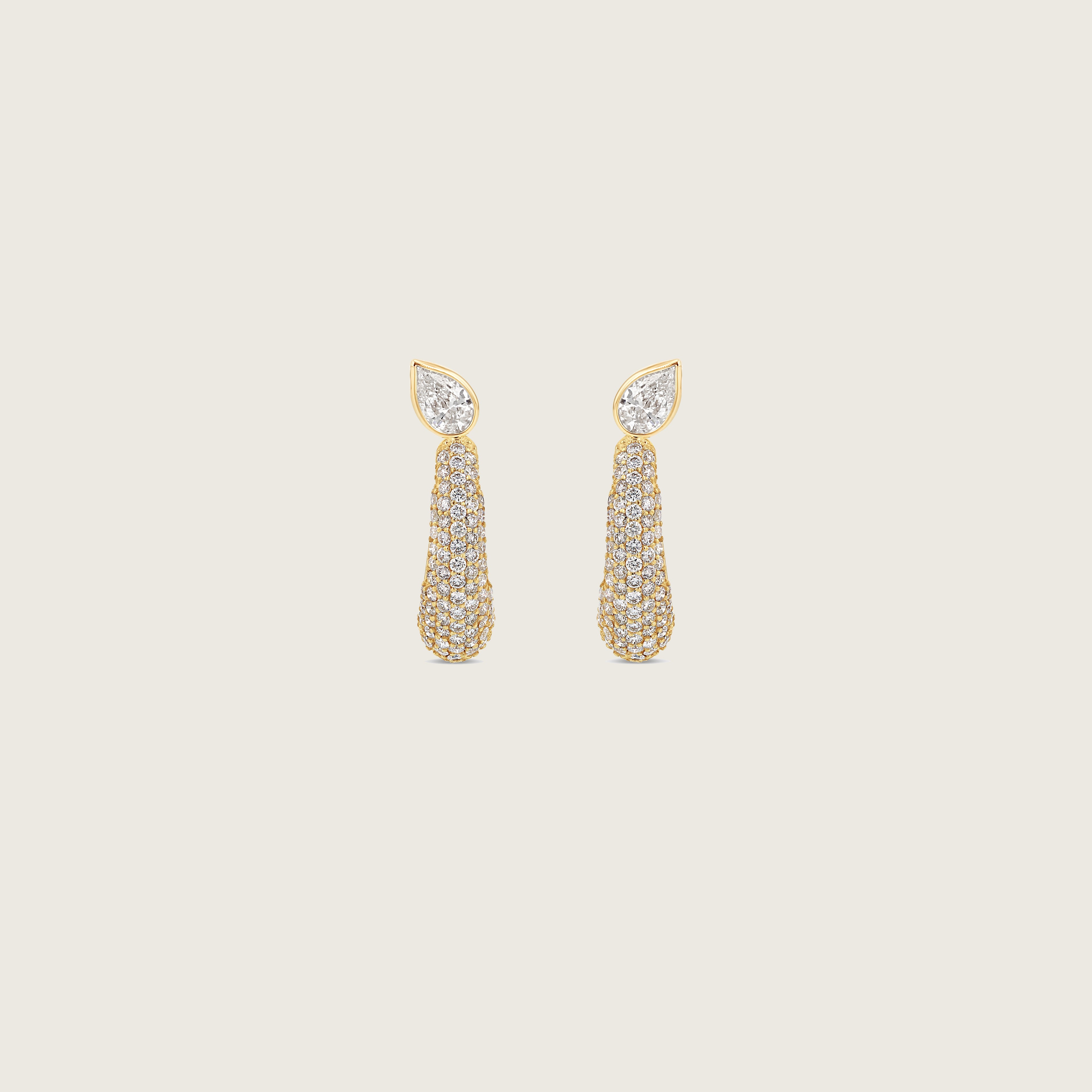 Pavé Pear Demi Hoop Earrings