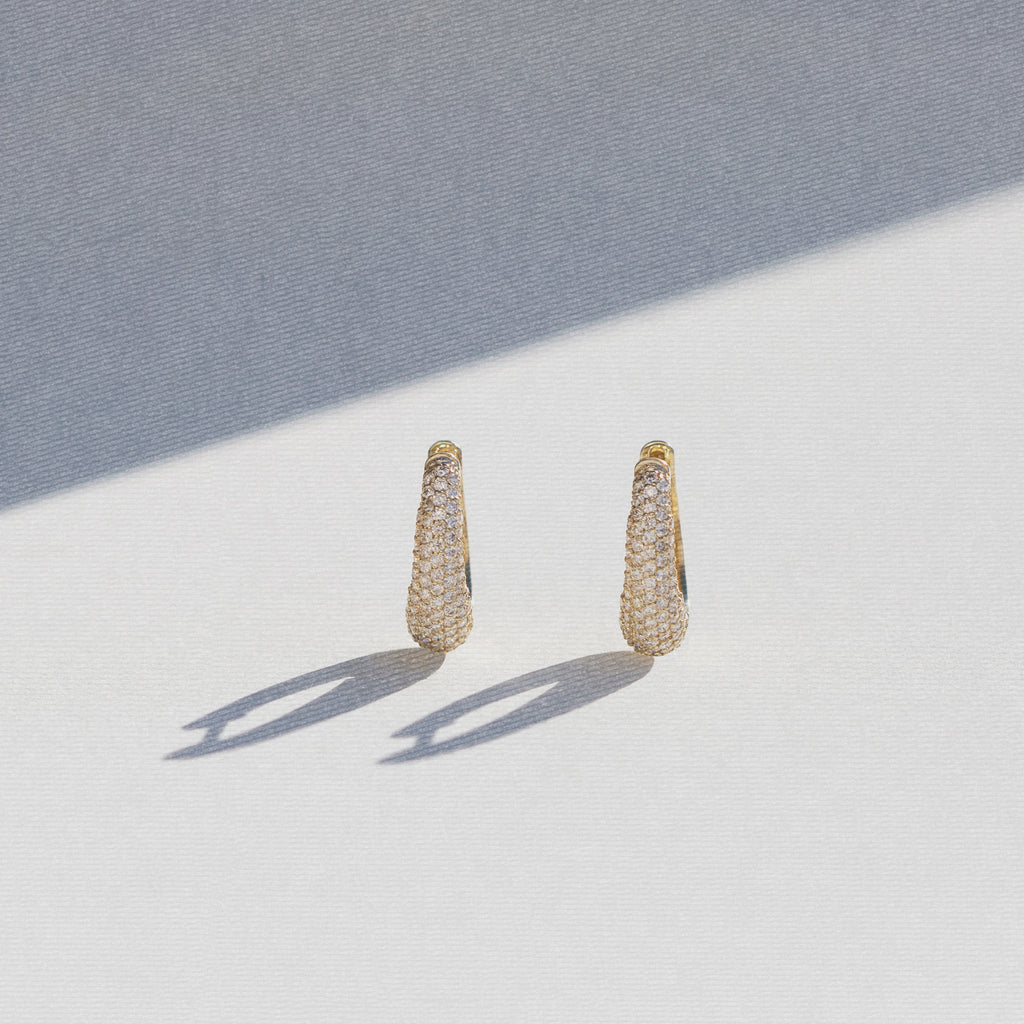 Pavé Demi Hoop Earrings
