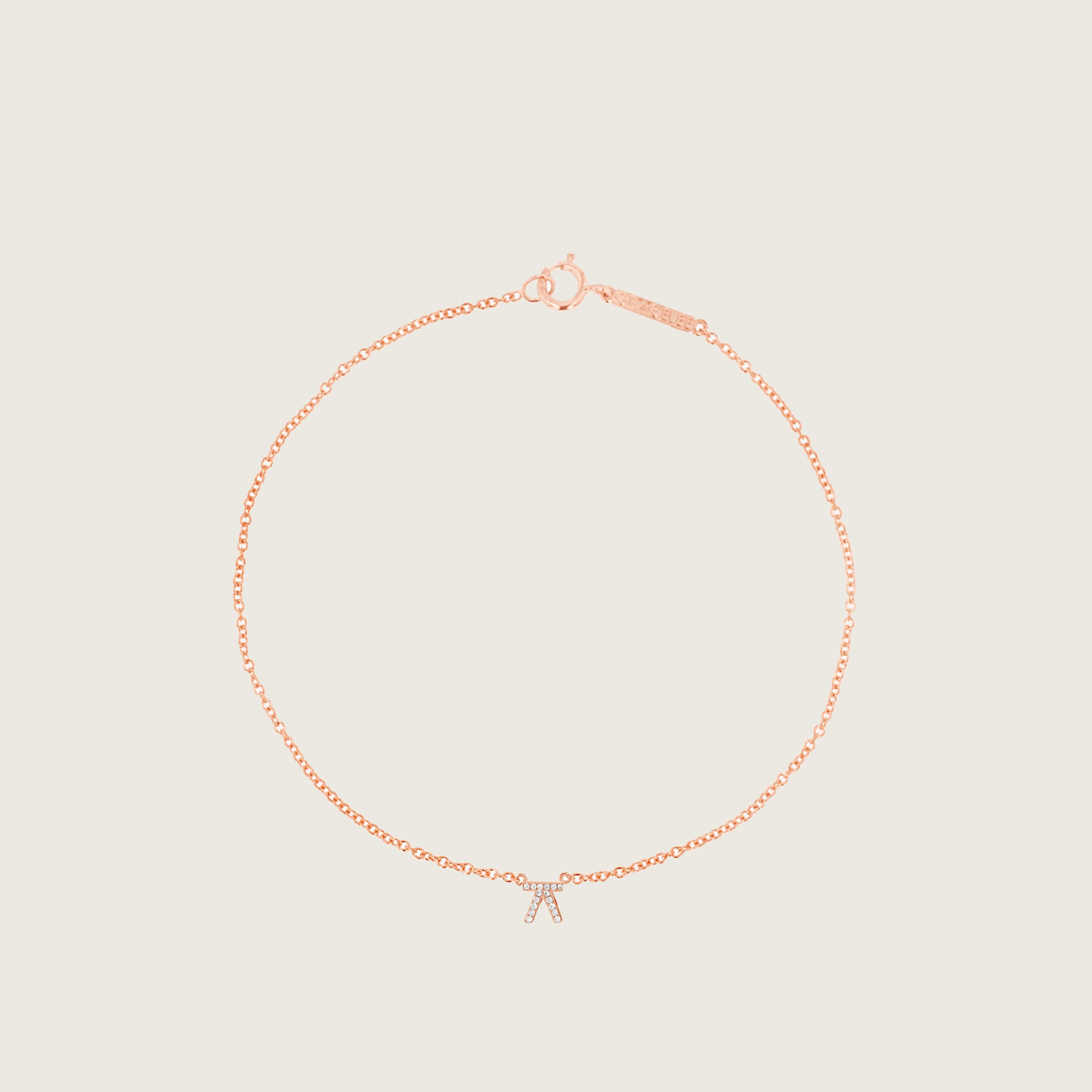 Hangul Korean Names Bracelet with Diamonds (1 letter)