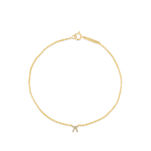 Hangul Korean Names Bracelet with Diamonds (1 letter)