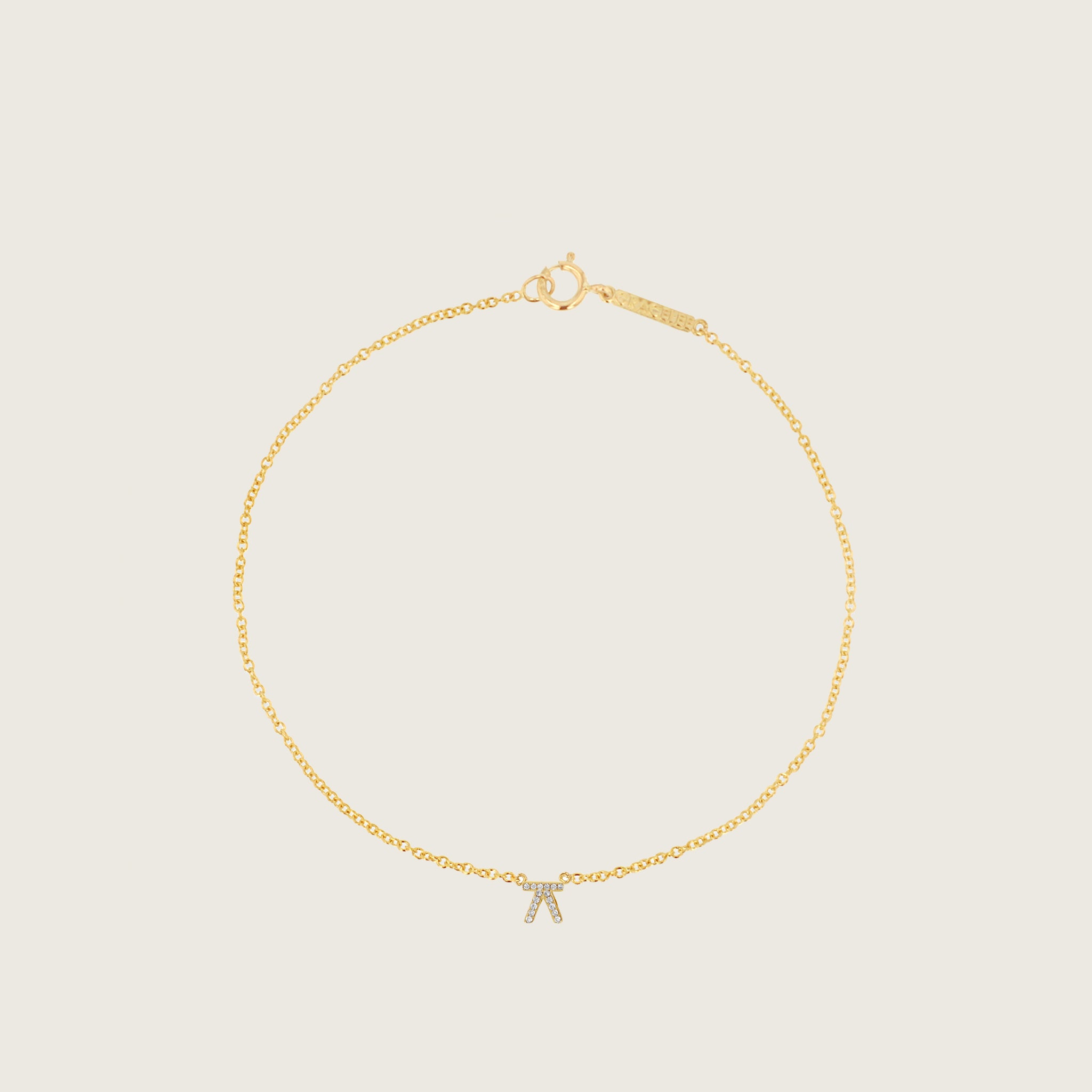 Hangul Korean Names Bracelet with Diamonds (1 letter)