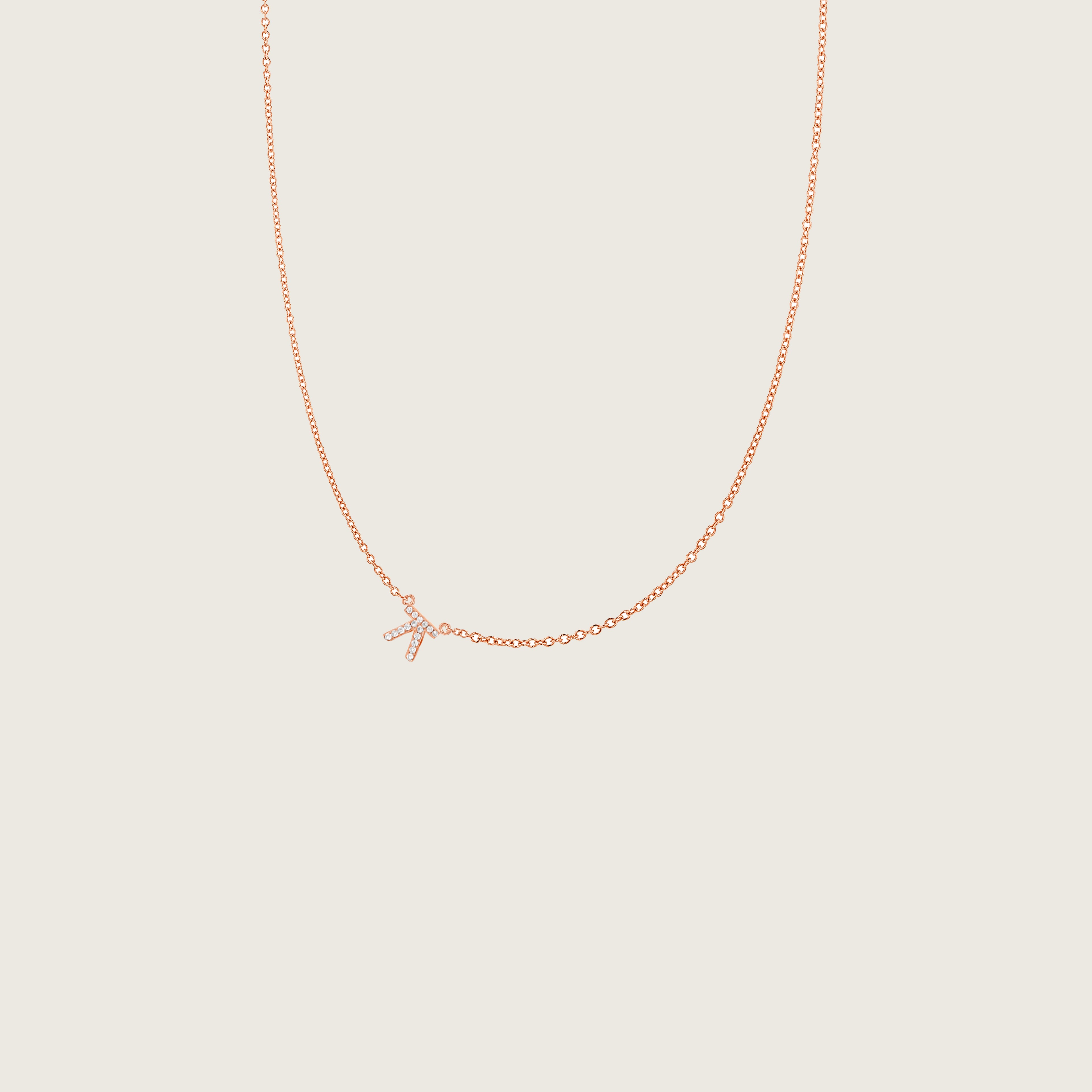 Hangul Korean Names Necklace with Diamonds (1 letter)