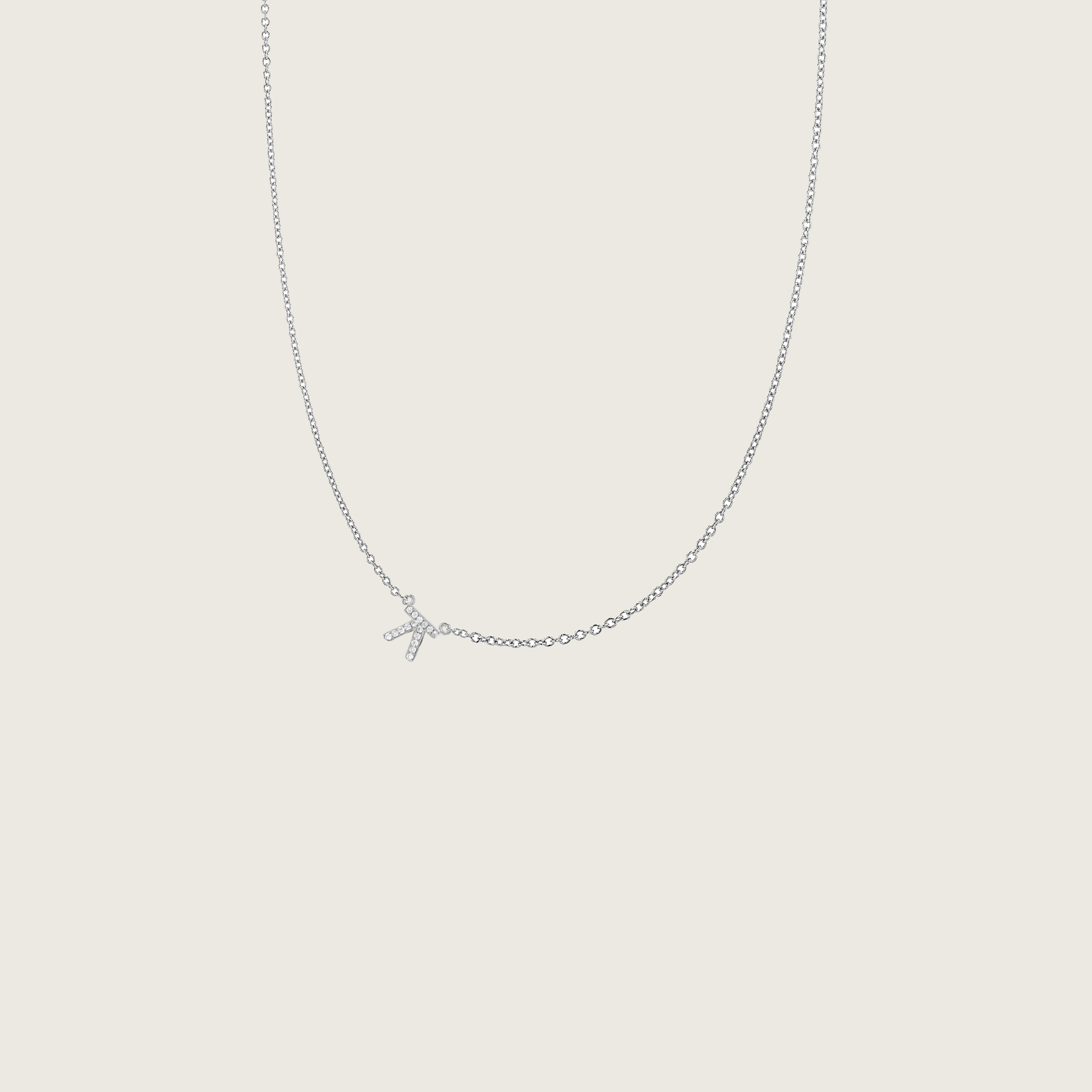 Hangul Korean Names Necklace with Diamonds (1 letter)