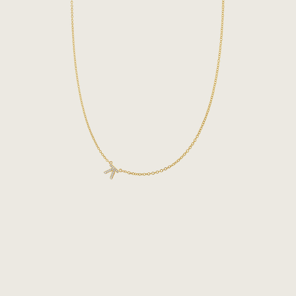 Hangul Korean Names Necklace with Diamonds (1 letter)