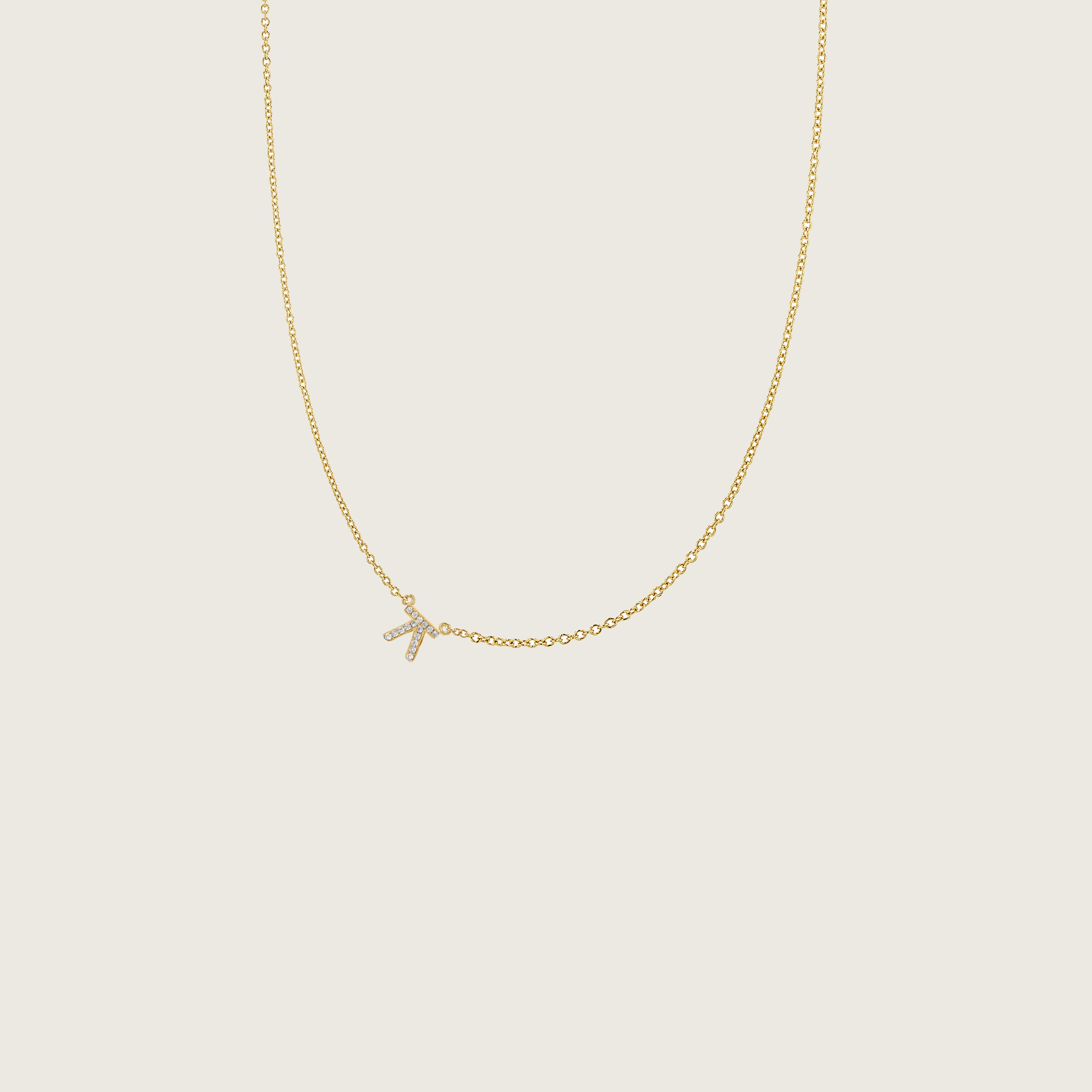 Hangul Korean Names Necklace with Diamonds (1 letter)