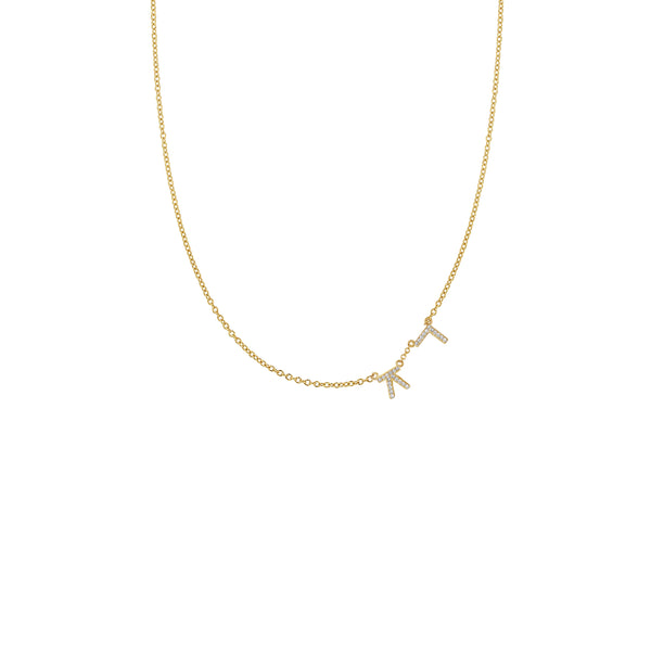 Hangul Korean Names Necklace with Diamonds (2 letters)