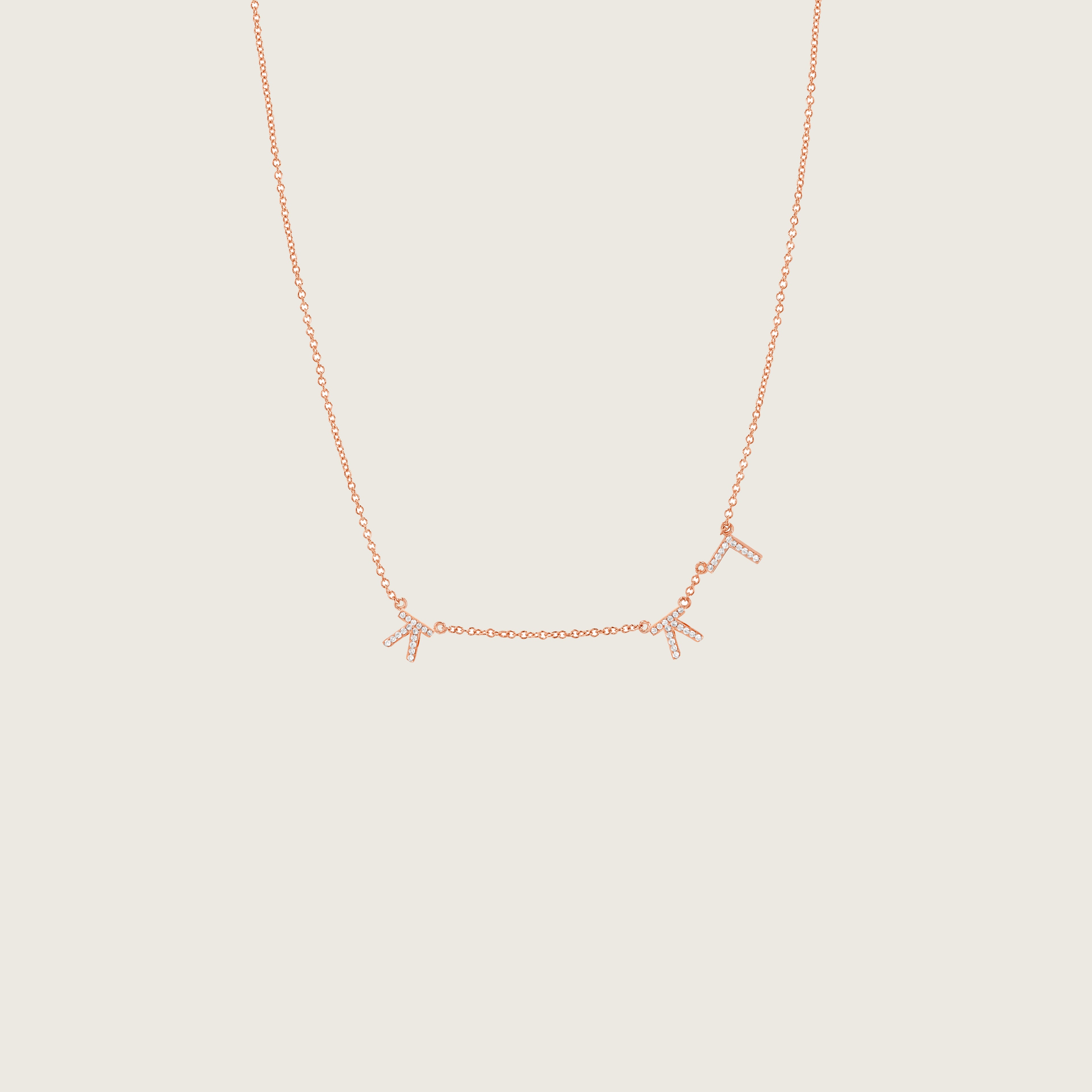 Hangul Korean Names Necklace with Diamonds (3 letters)