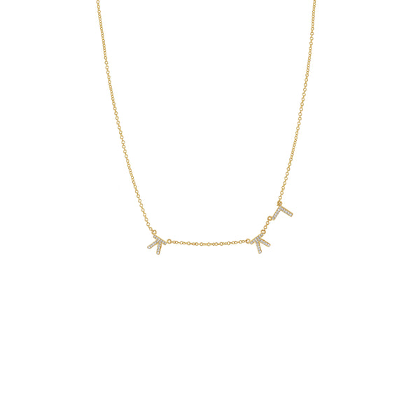 Hangul Korean Names Necklace with Diamonds (3 letters)