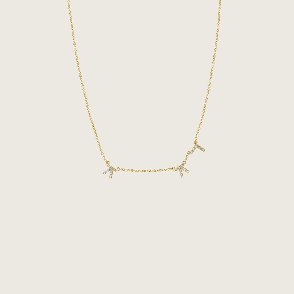 Hangul Korean Names Necklace with Diamonds (3 letters)
