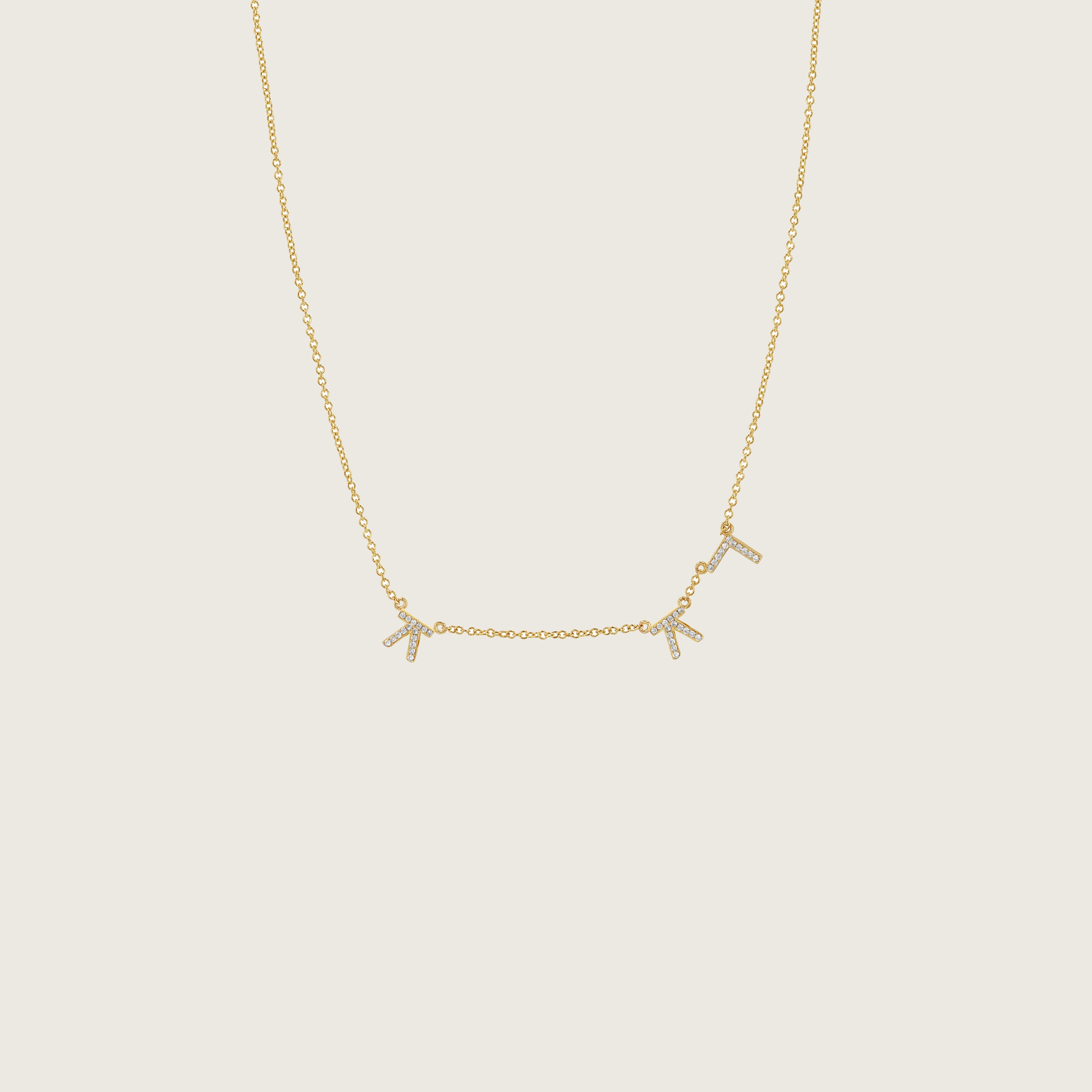 Hangul Korean Names Necklace with Diamonds (3 letters)