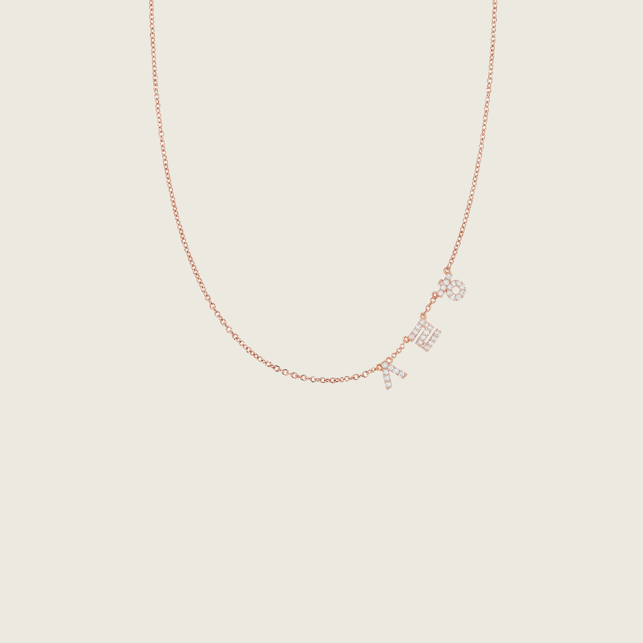 Hangul Korean Sayings Necklace with Diamonds - I Love You