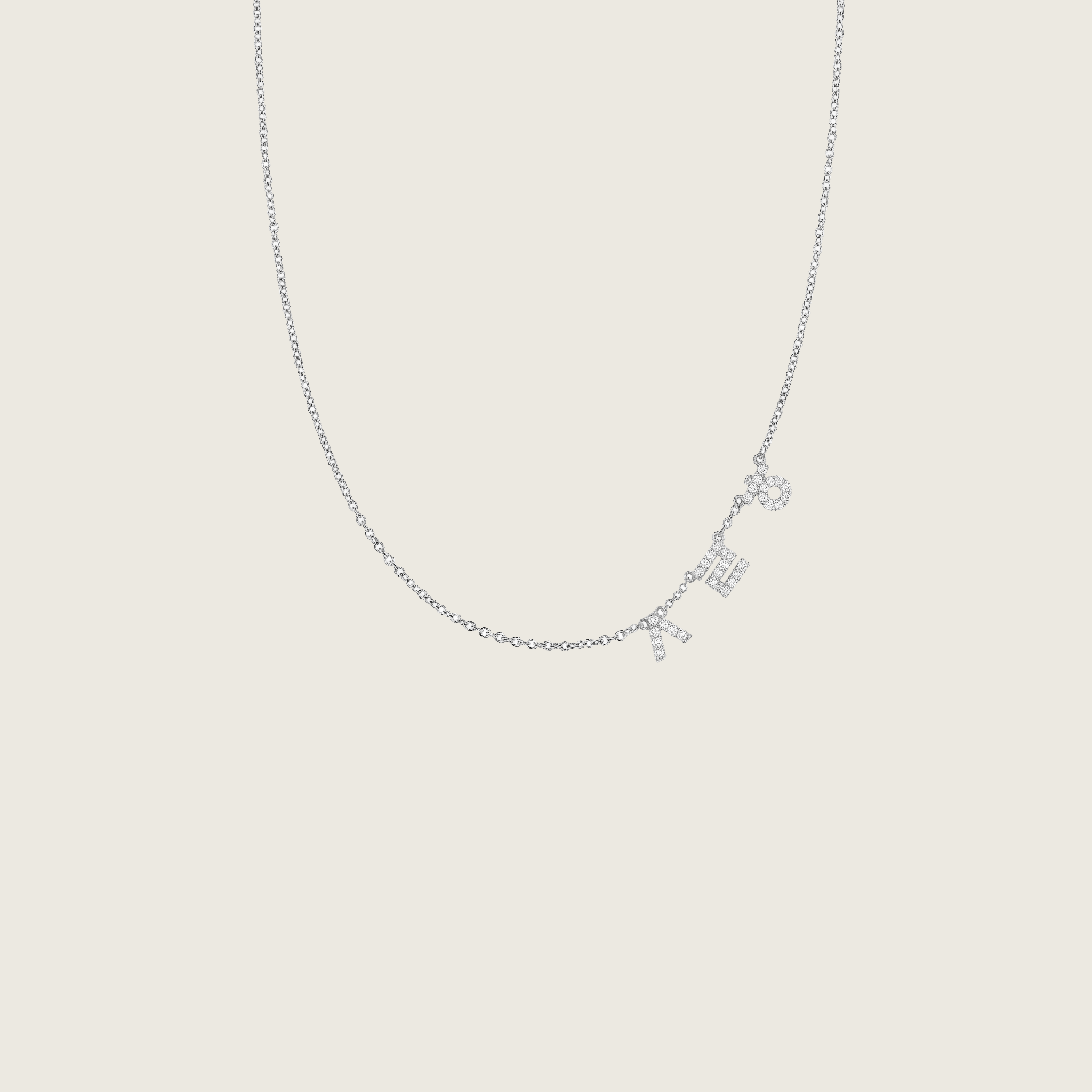 Hangul Korean Sayings Necklace with Diamonds - I Love You