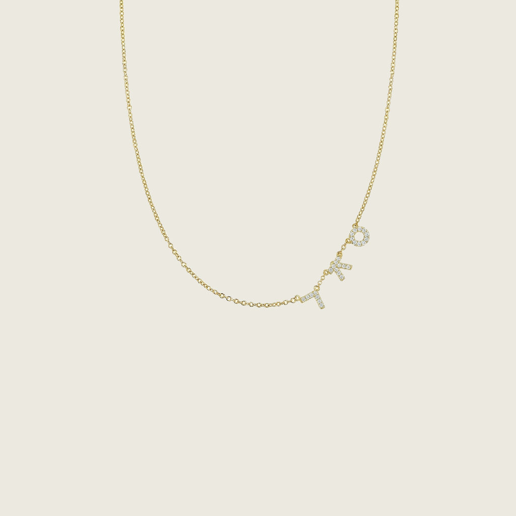 Hangul Korean Sayings Necklace with Diamonds - It's Ok
