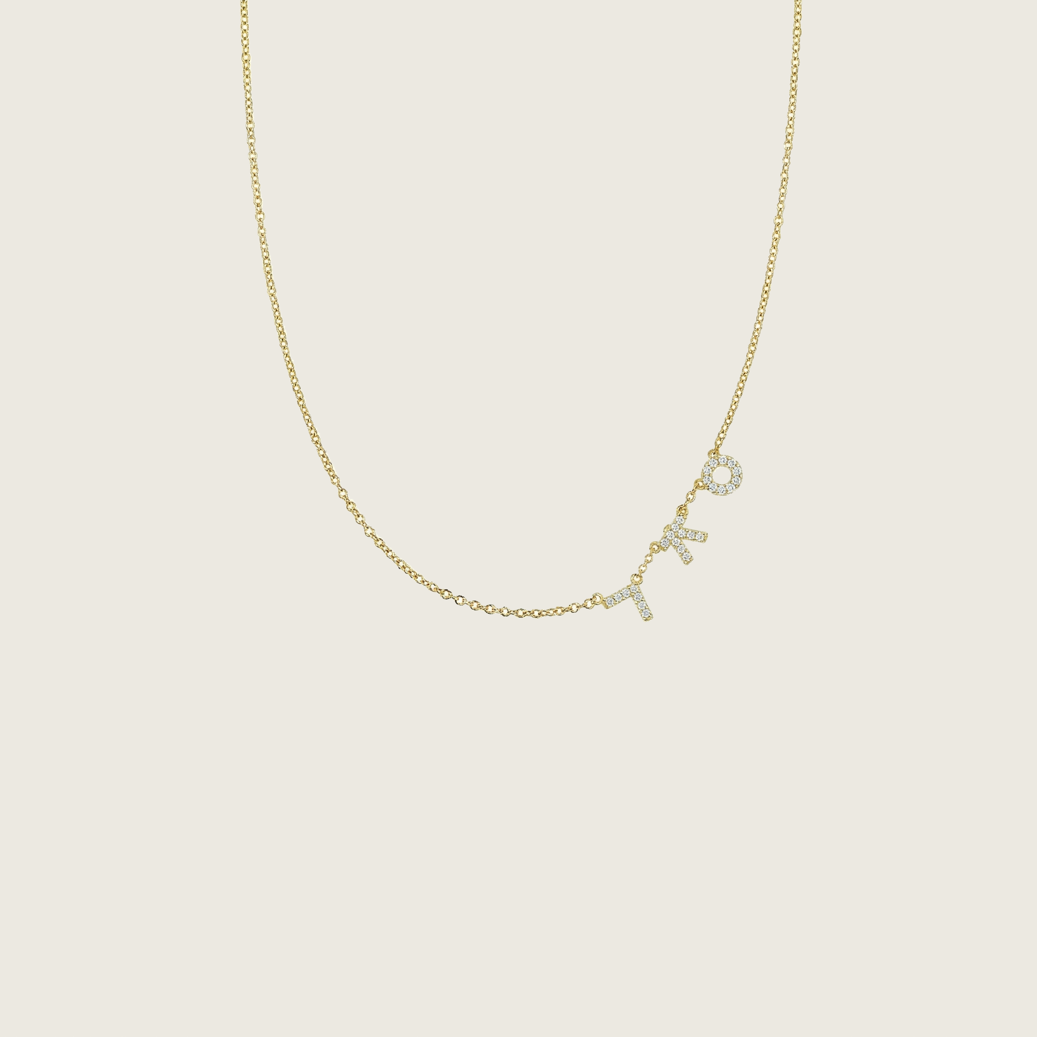 Hangul Korean Sayings Necklace with Diamonds - It's Ok
