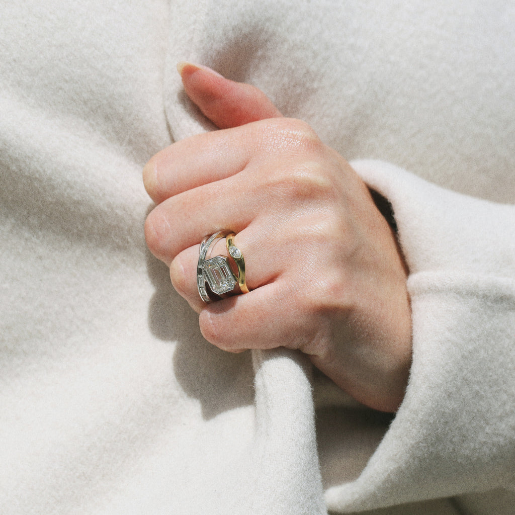 Marquise Diamond Wave Band