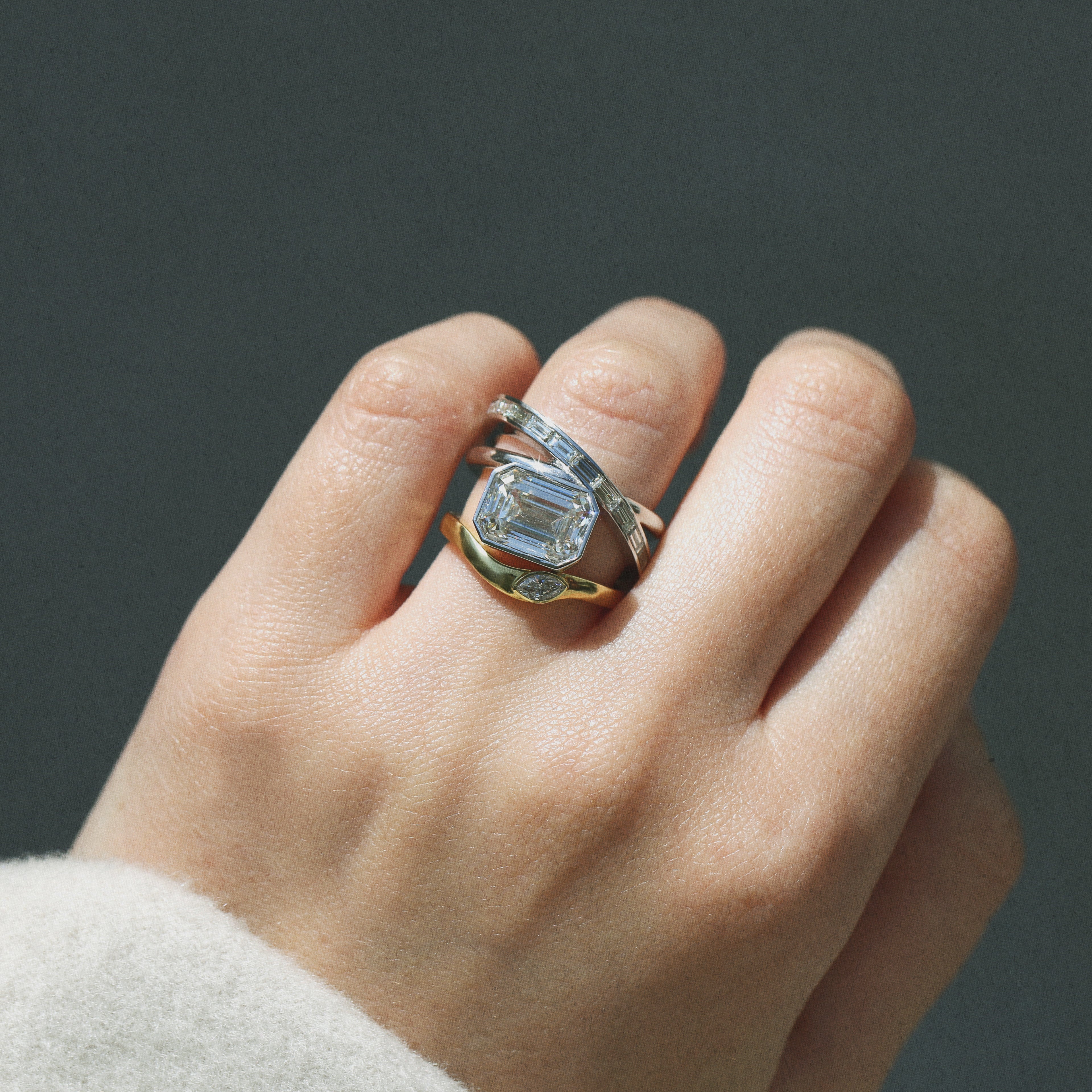 Marquise Diamond Wave Band