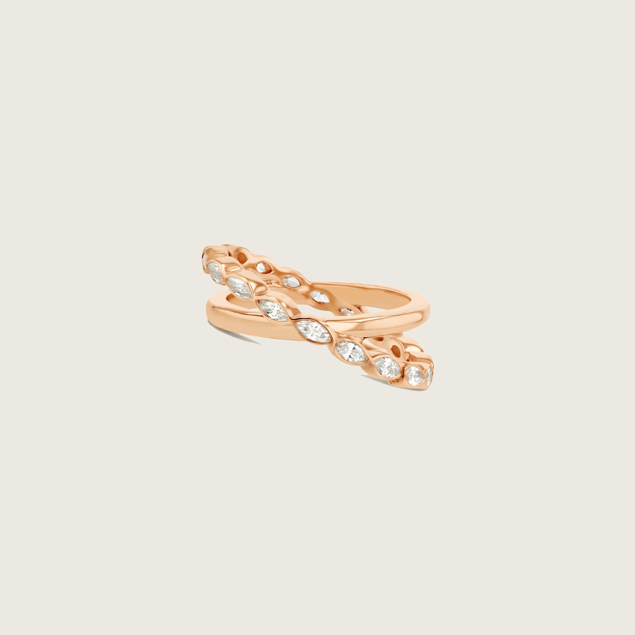 Marquise Eternity Helix Crossover Ring