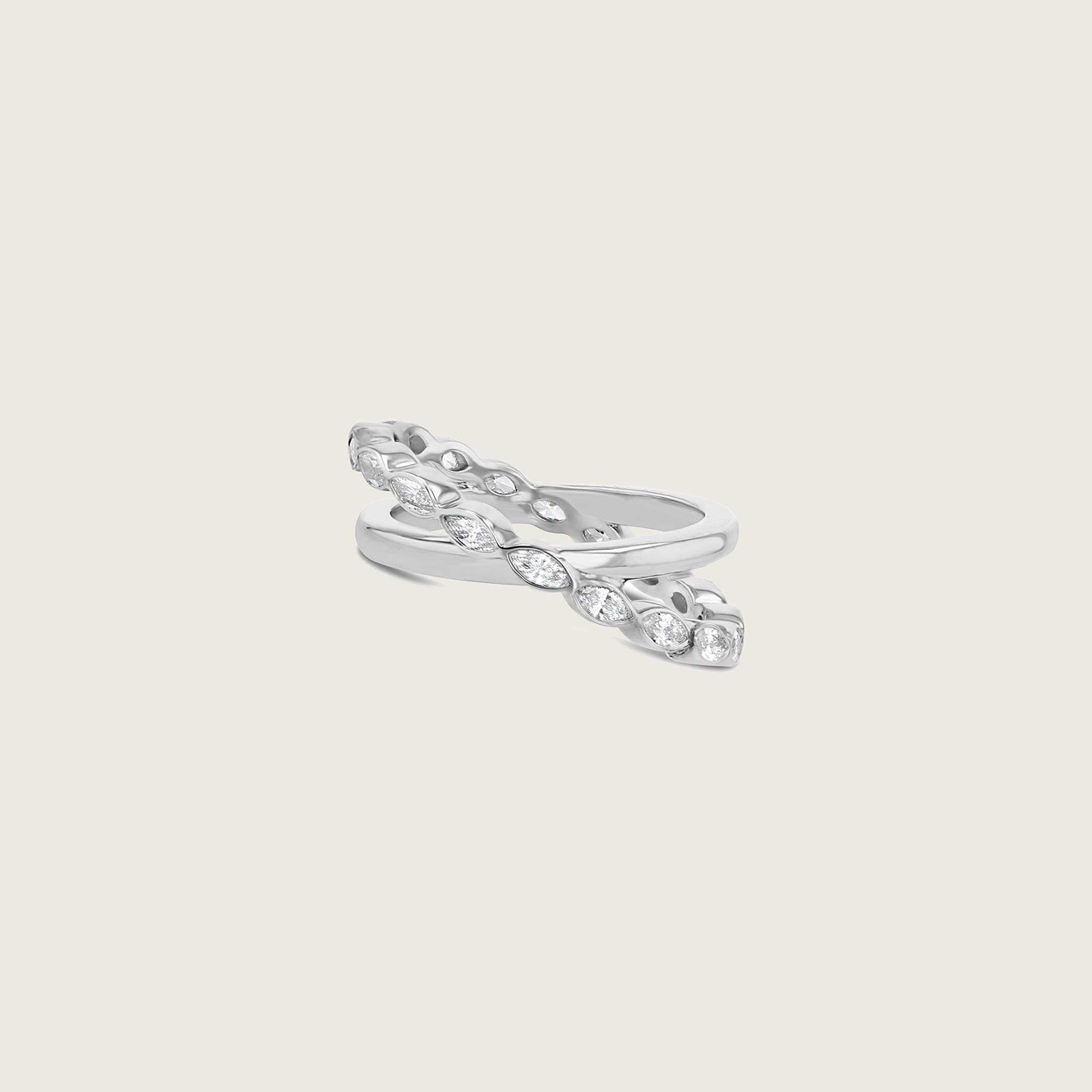 Marquise Eternity Helix Crossover Ring