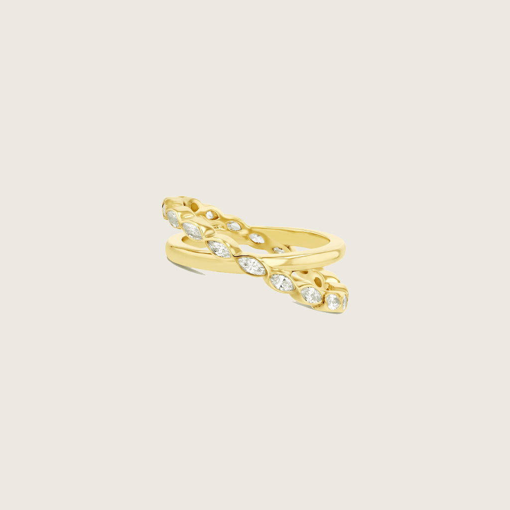 Marquise Eternity Helix Crossover Ring