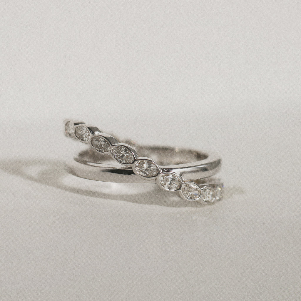 Oval Eternity Helix Crossover Ring
