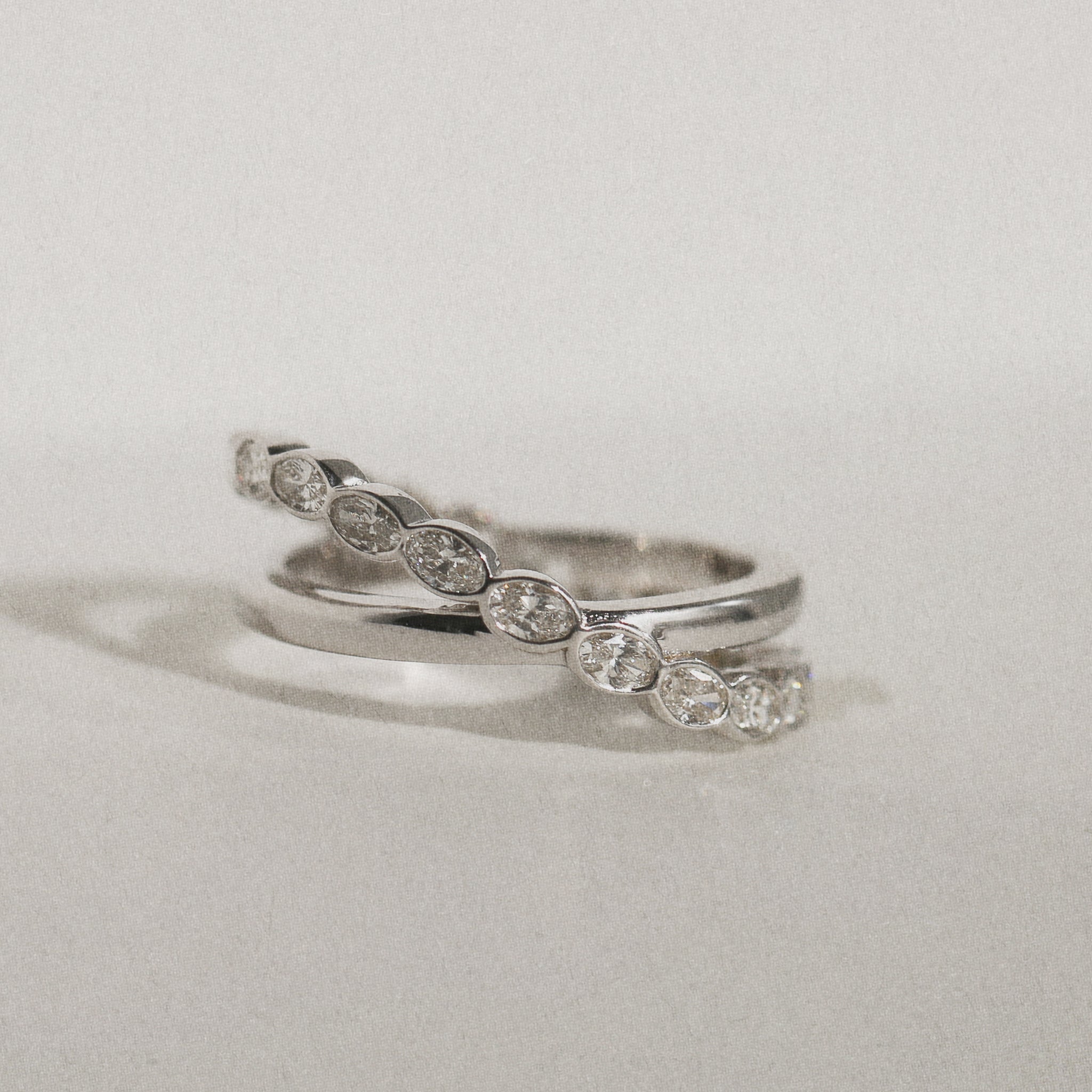 Oval Eternity Helix Crossover Ring