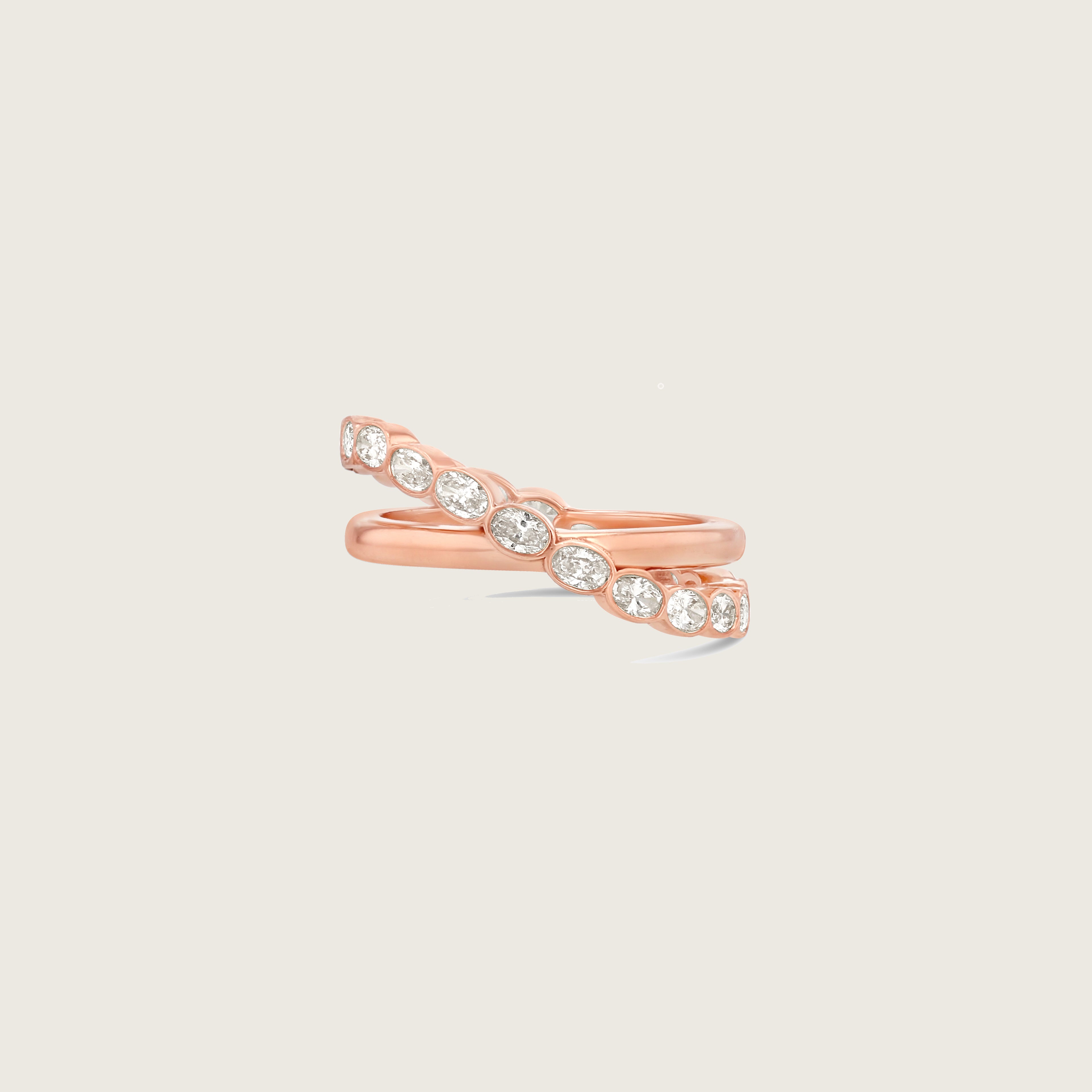 Oval Eternity Helix Crossover Ring