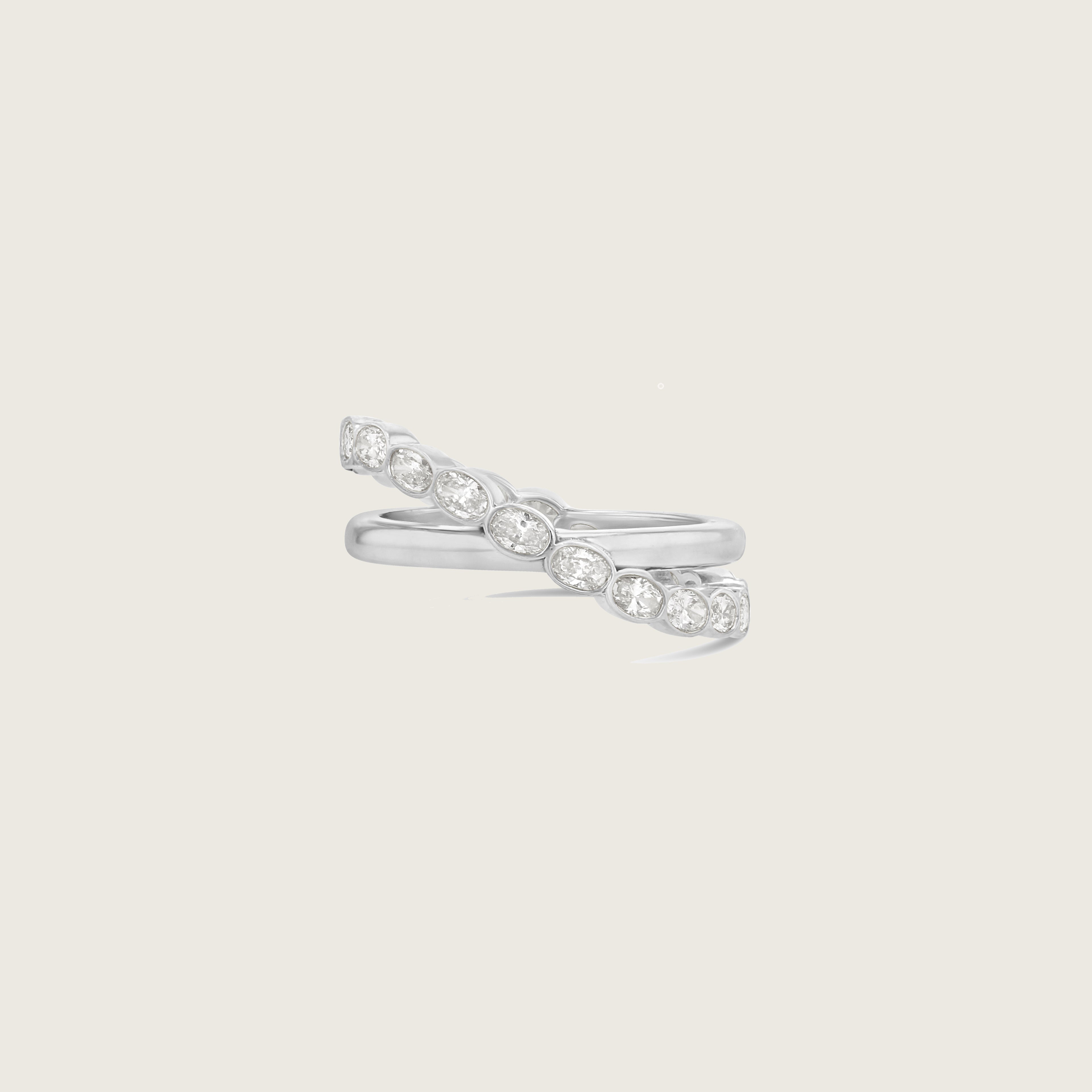 Oval Eternity Helix Crossover Ring
