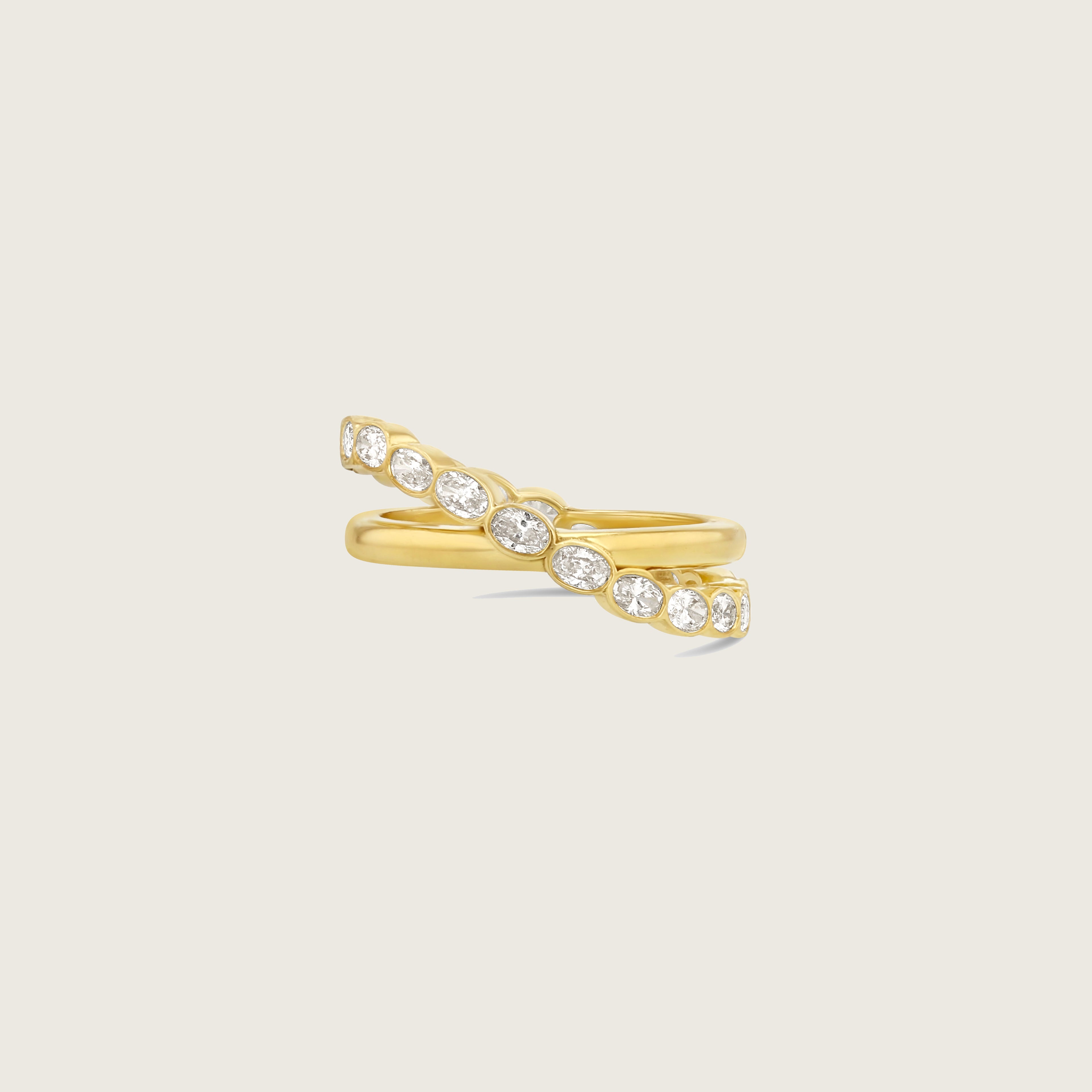 Oval Eternity Helix Crossover Ring