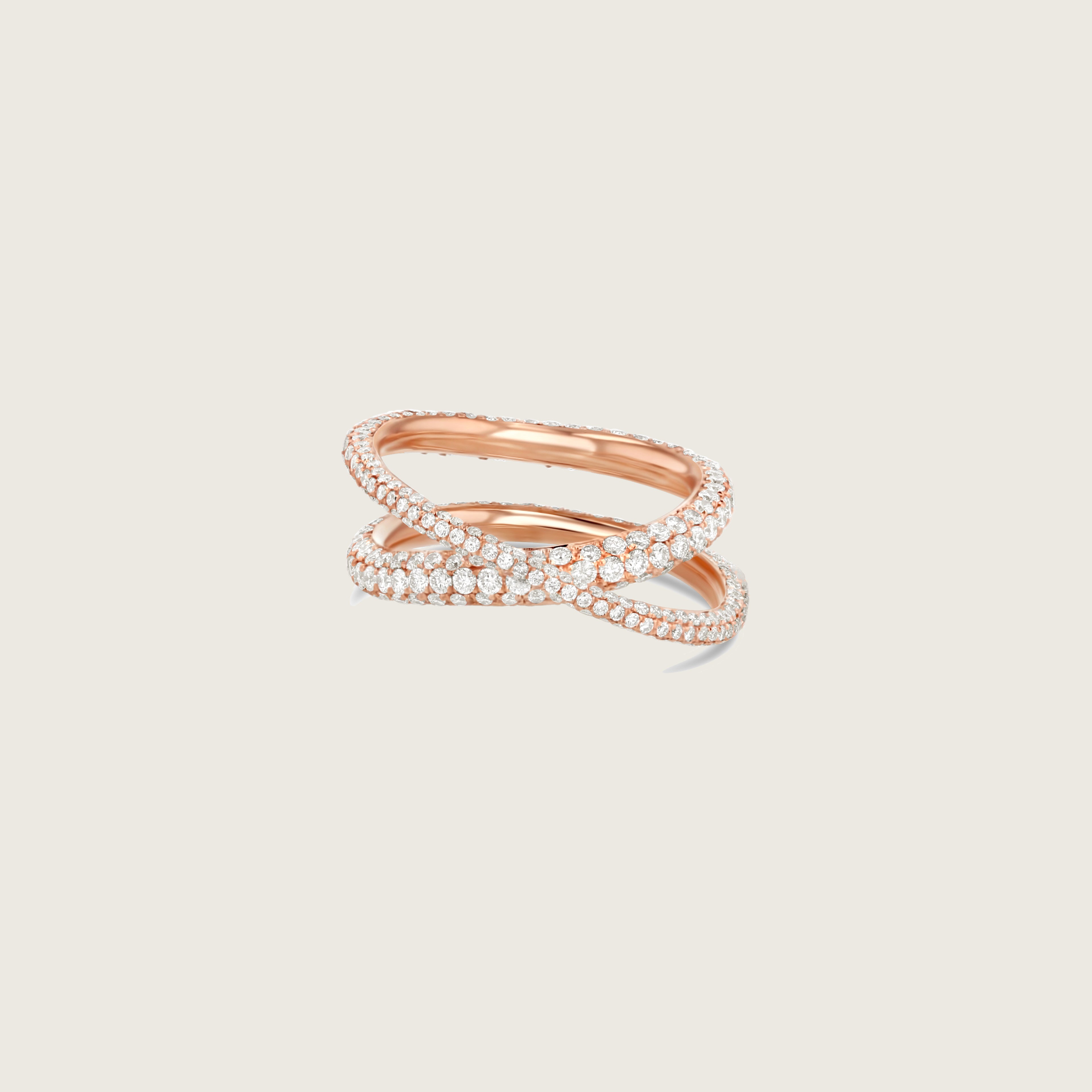 Micropavé Crossover Helix Ring