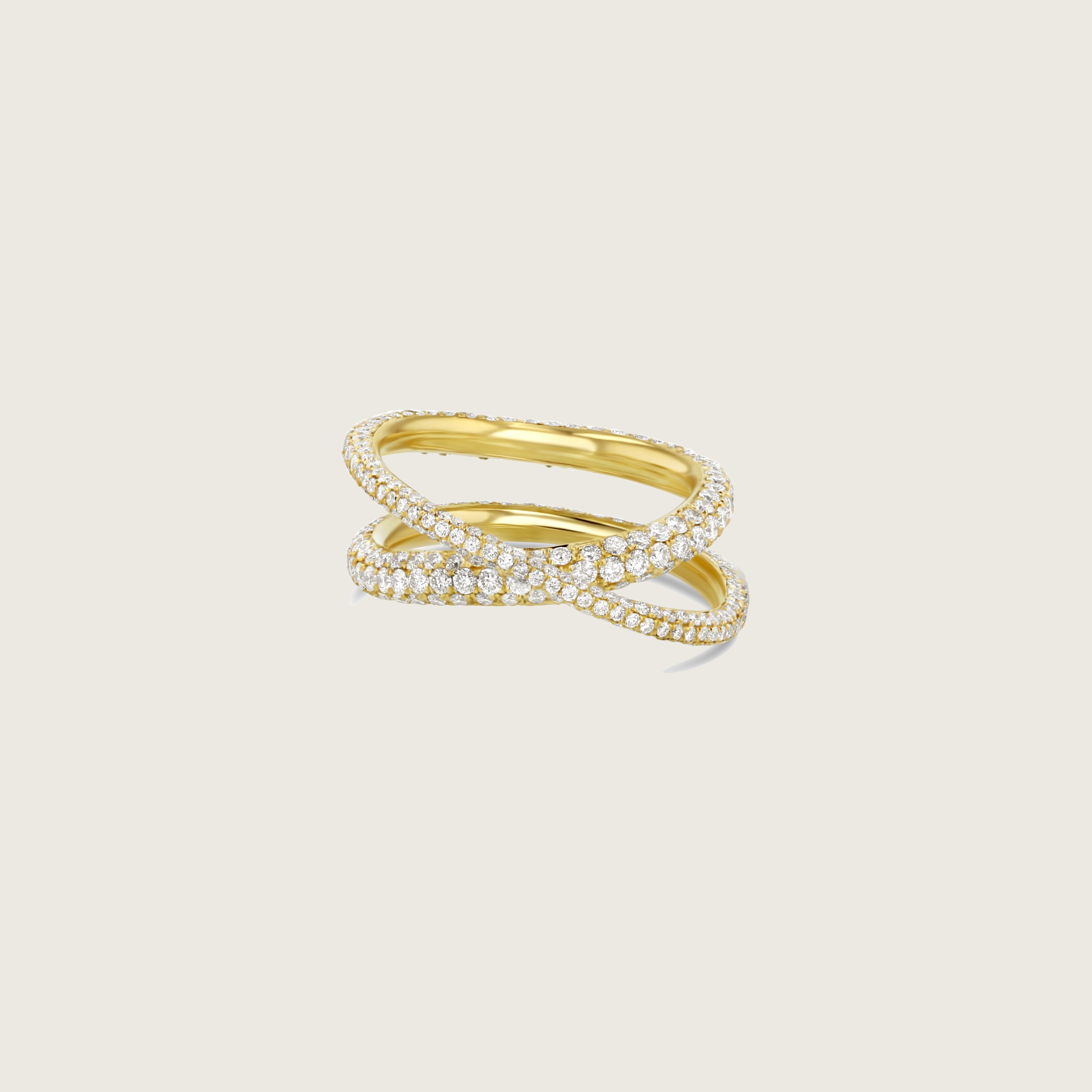 Micropavé Crossover Helix Ring