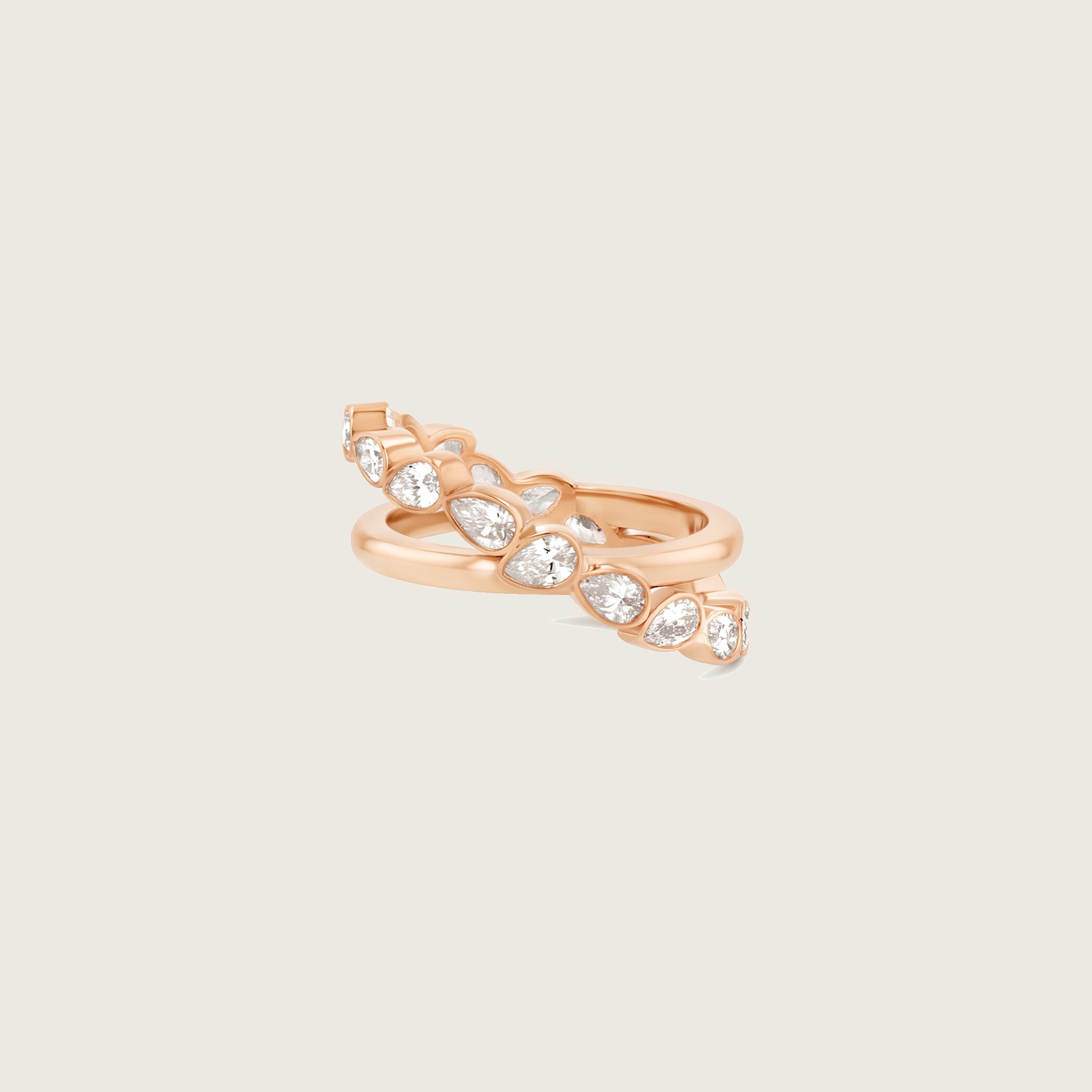 Pear Eternity Helix Crossover Ring