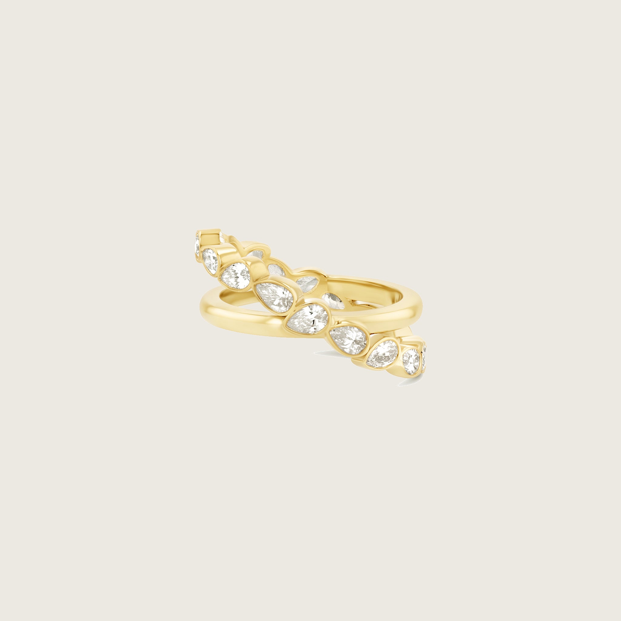 Pear Eternity Helix Crossover Ring