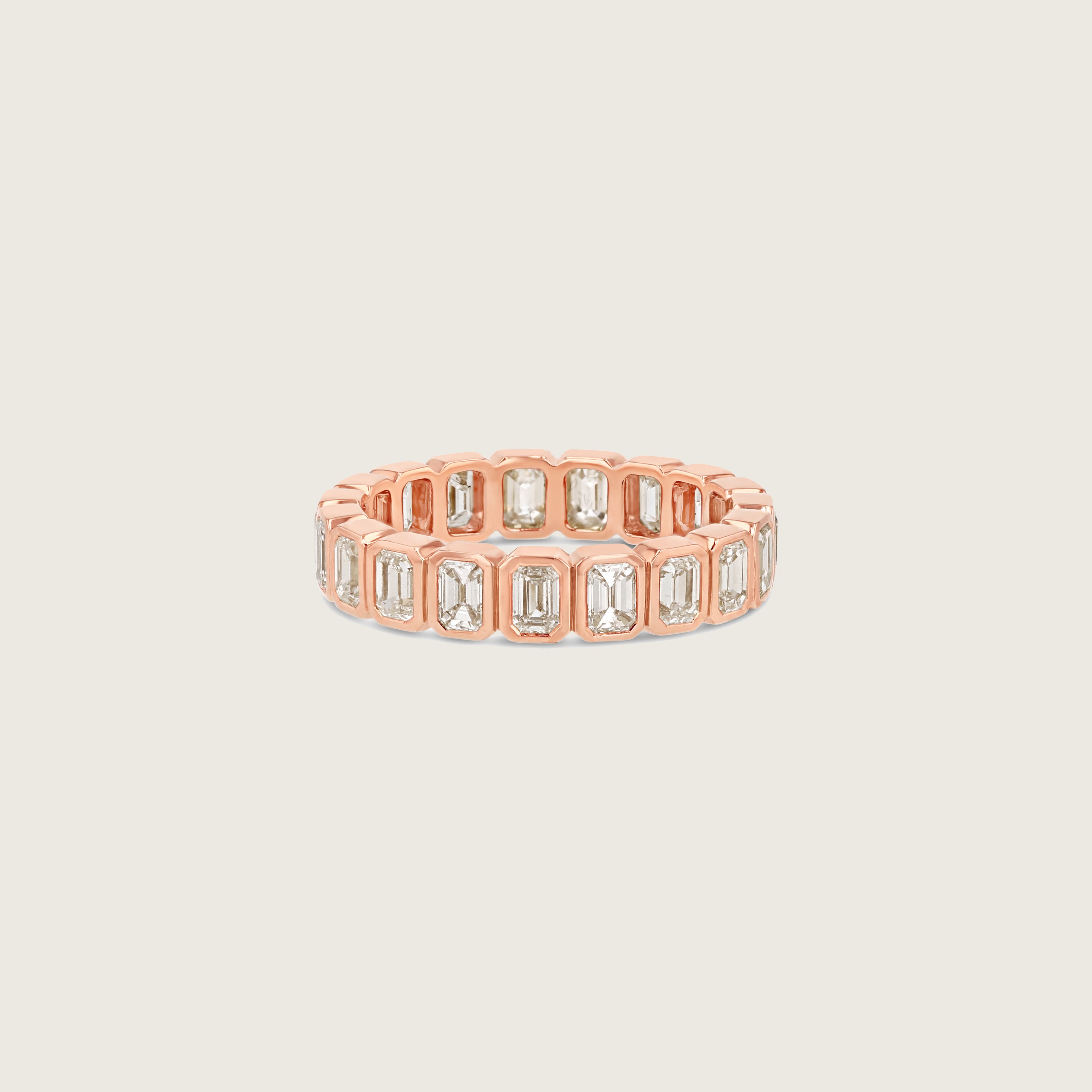 Vertical Bezel Emerald Eternity Ring