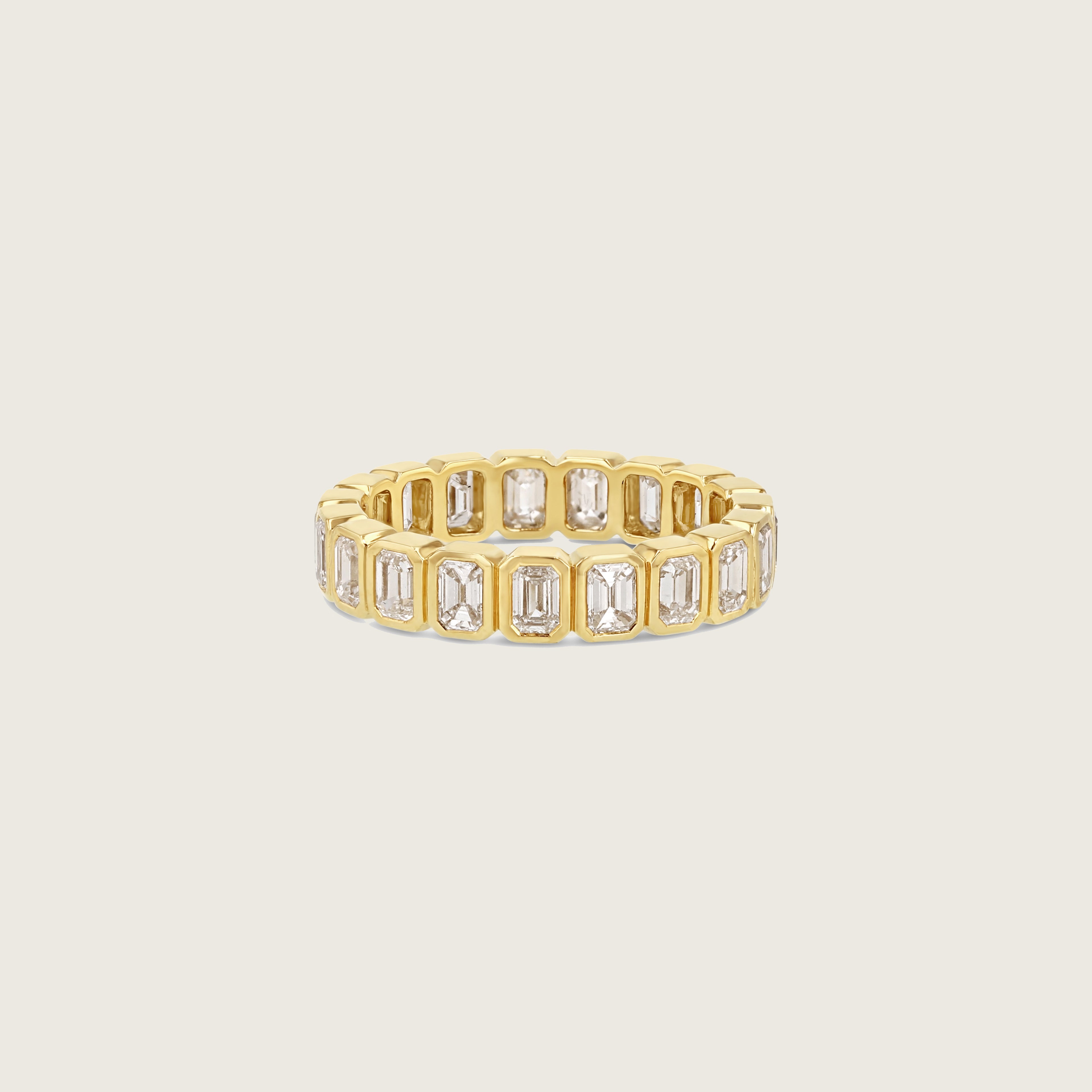 Vertical Bezel Emerald Eternity Ring