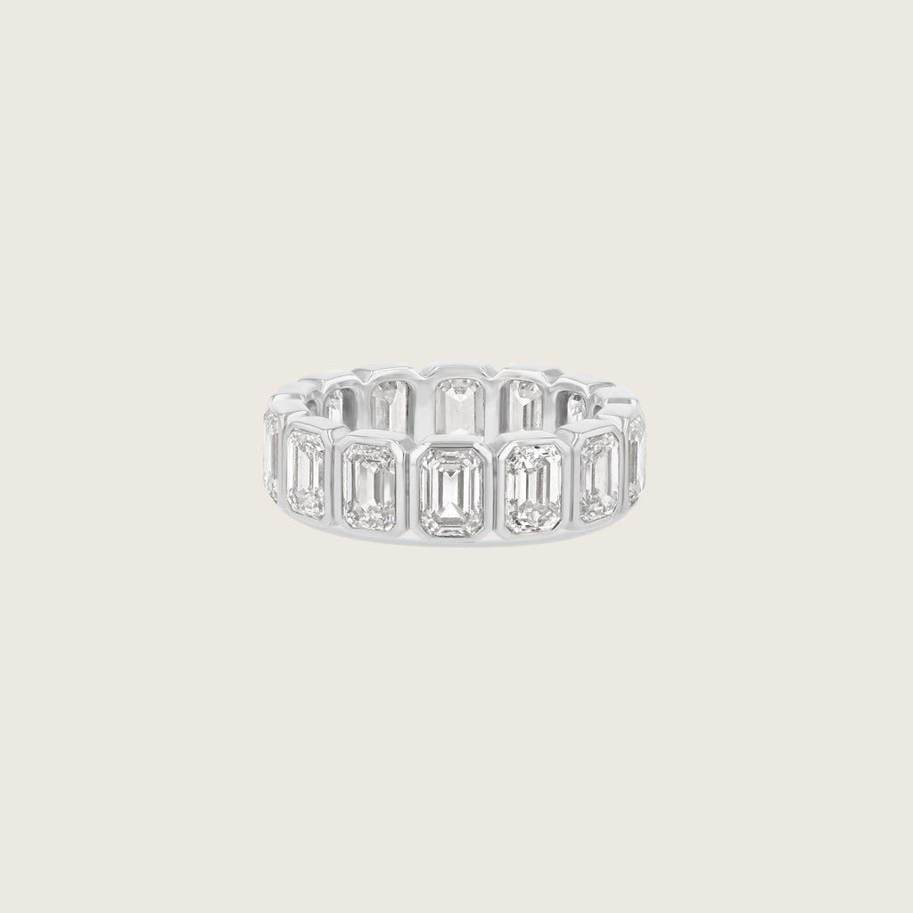 Maman Vertical Bezel Emerald Eternity Ring