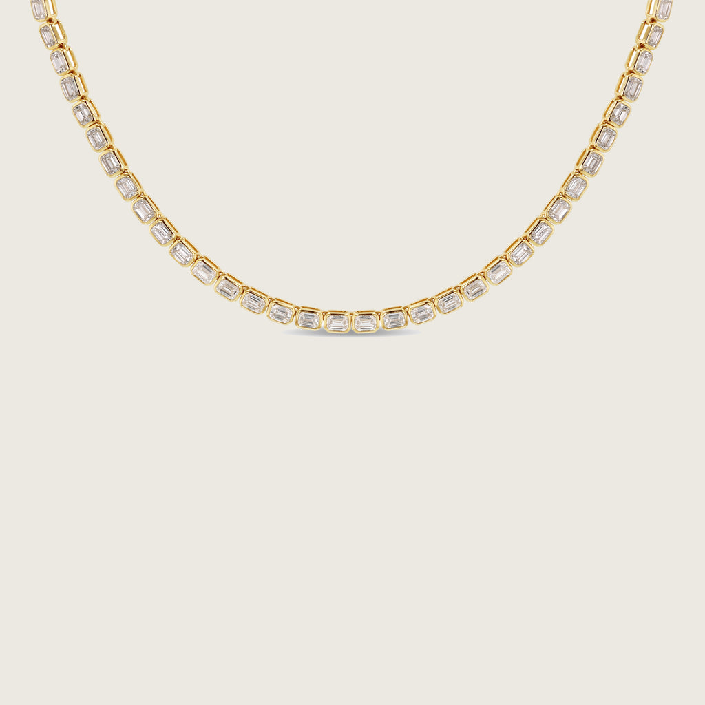Emerald Cut Tennis Necklace - Horizontal