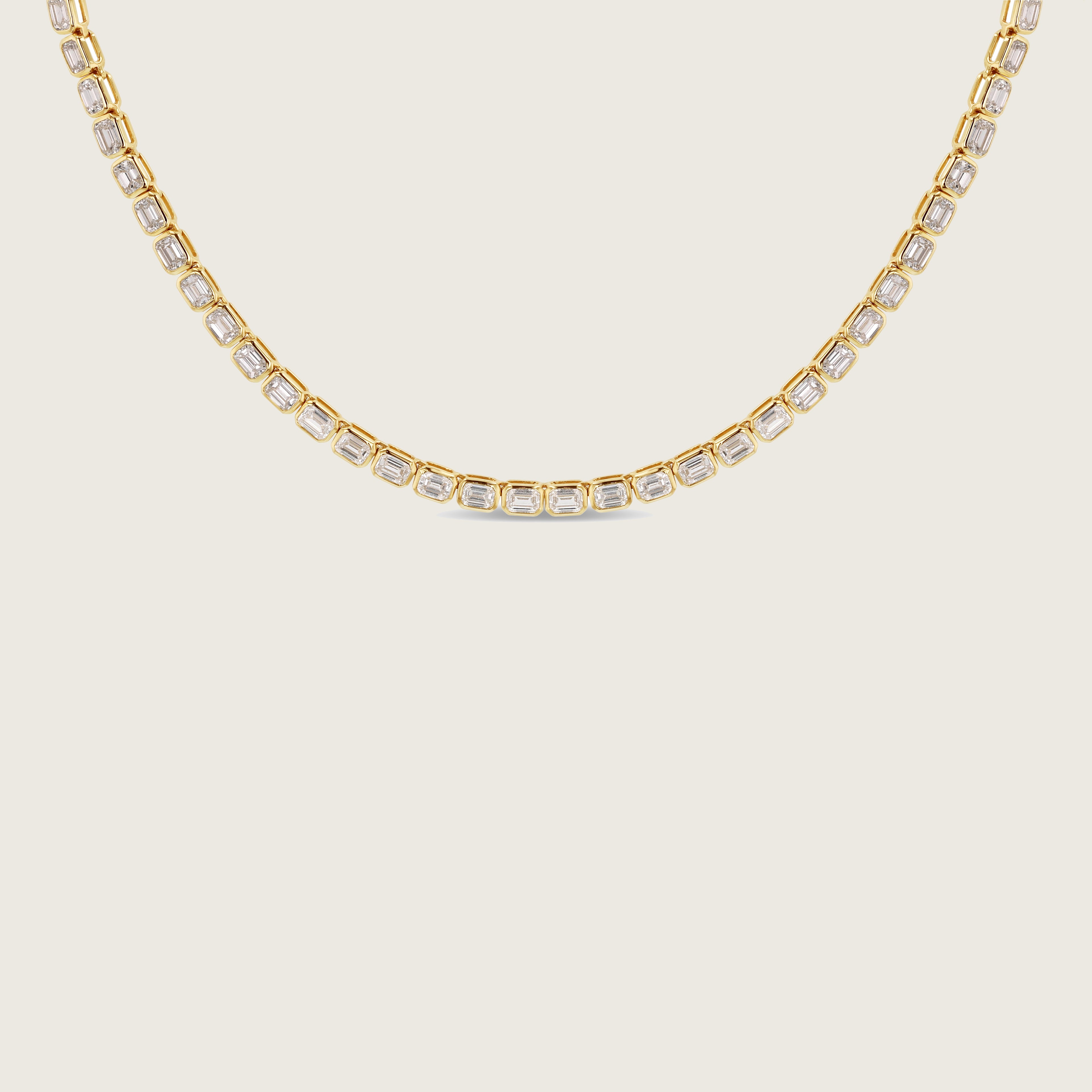 Emerald Cut Tennis Necklace - Horizontal