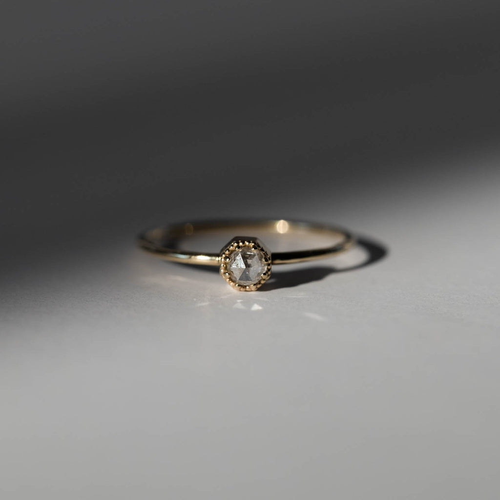 Petite Crown Bezel Diamond Ring– GRACE LEE