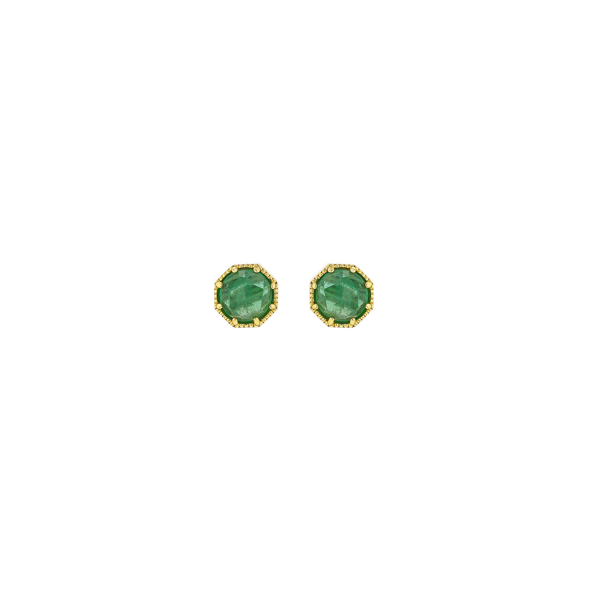 Oval Shape Emerald and Diamond Earrings in Gold / Platinum ATZER-0476