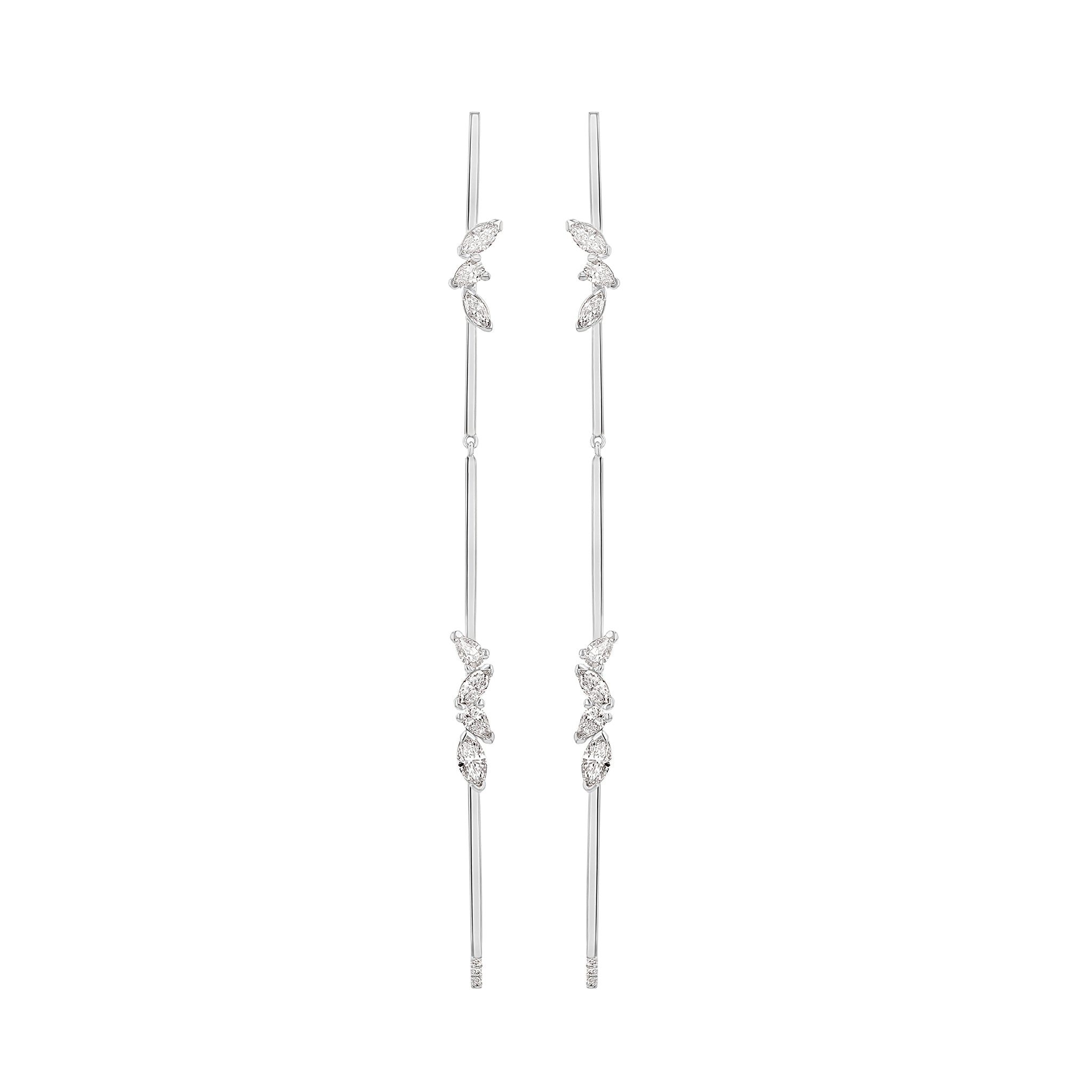 Jointed Linear Earrings with Diamonds Plus GRACE LEE
