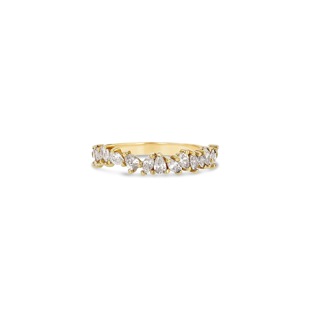 Black Diamond Half Eternity Wedding Ring Rose Gold Pave Diamond Band | La  More Design